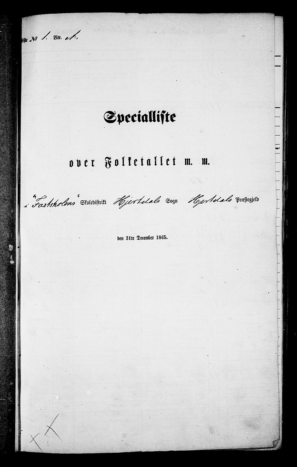 RA, Folketelling 1865 for 0827P Hjartdal prestegjeld, 1865, s. 12