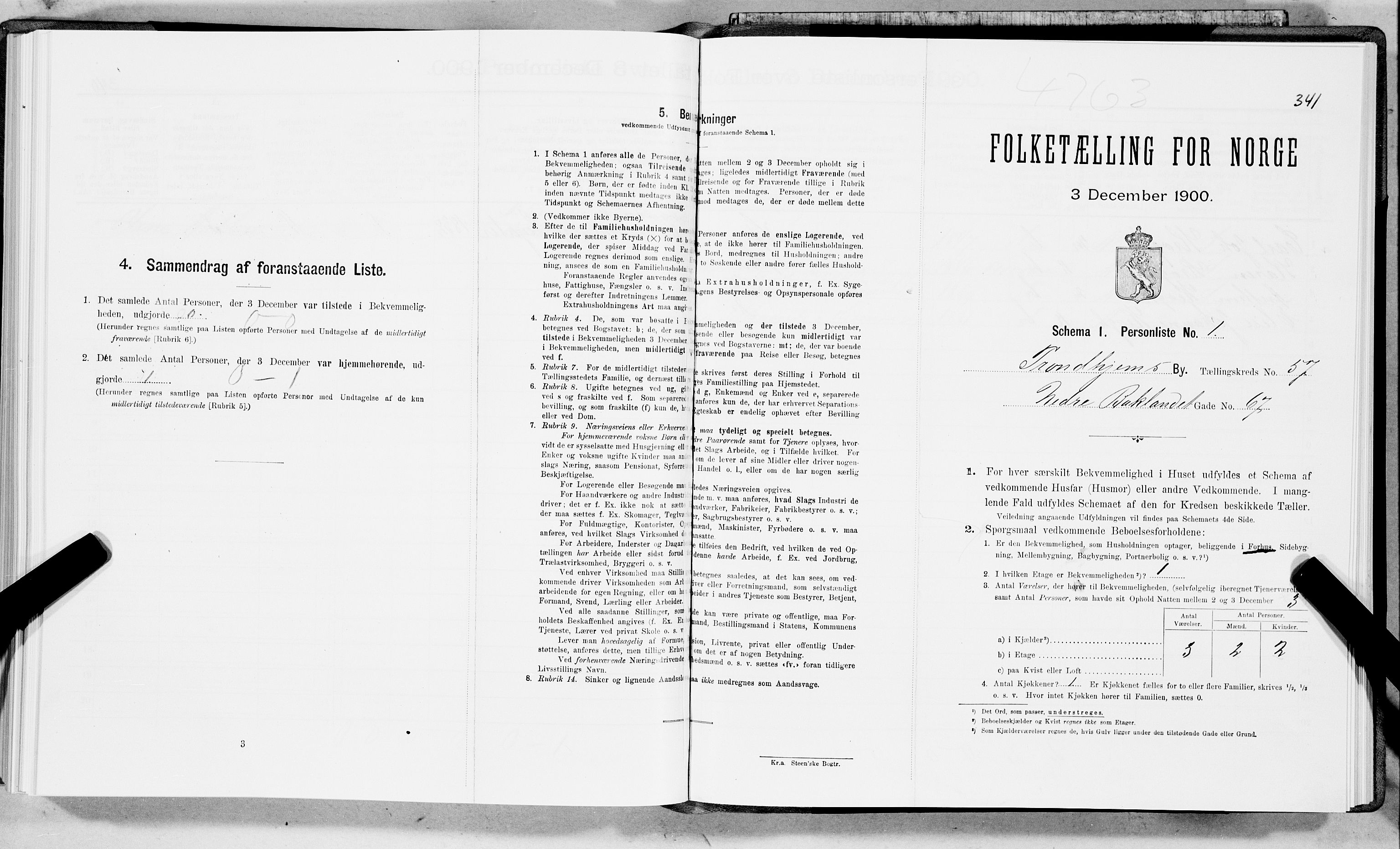 SAT, Folketelling 1900 for 1601 Trondheim kjøpstad, 1900, s. 9798
