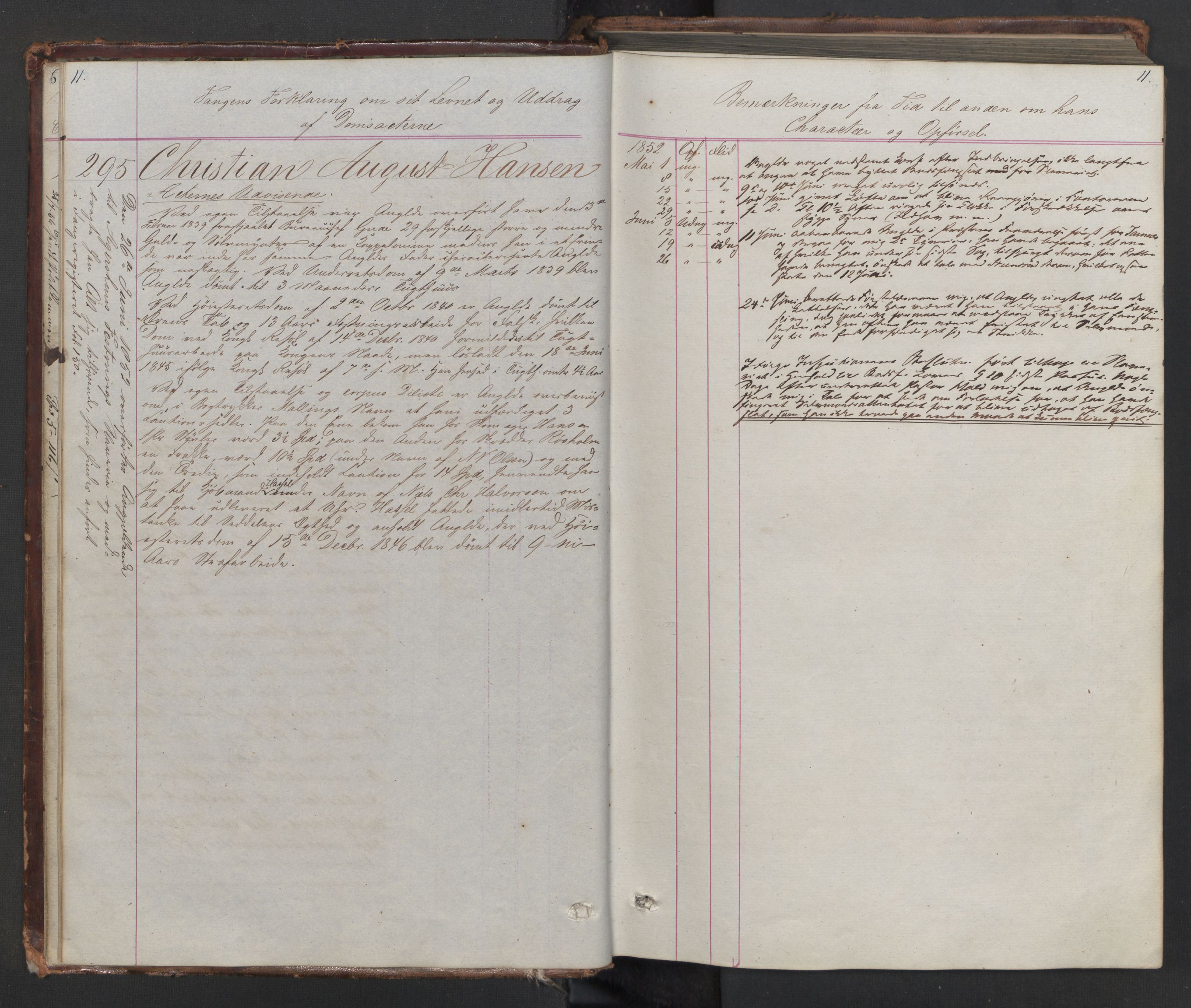 Botsfengslet, AV/RA-S-1539/D/Db/Dbb/L0002: 285a - 603a, 1852-1853, s. 11