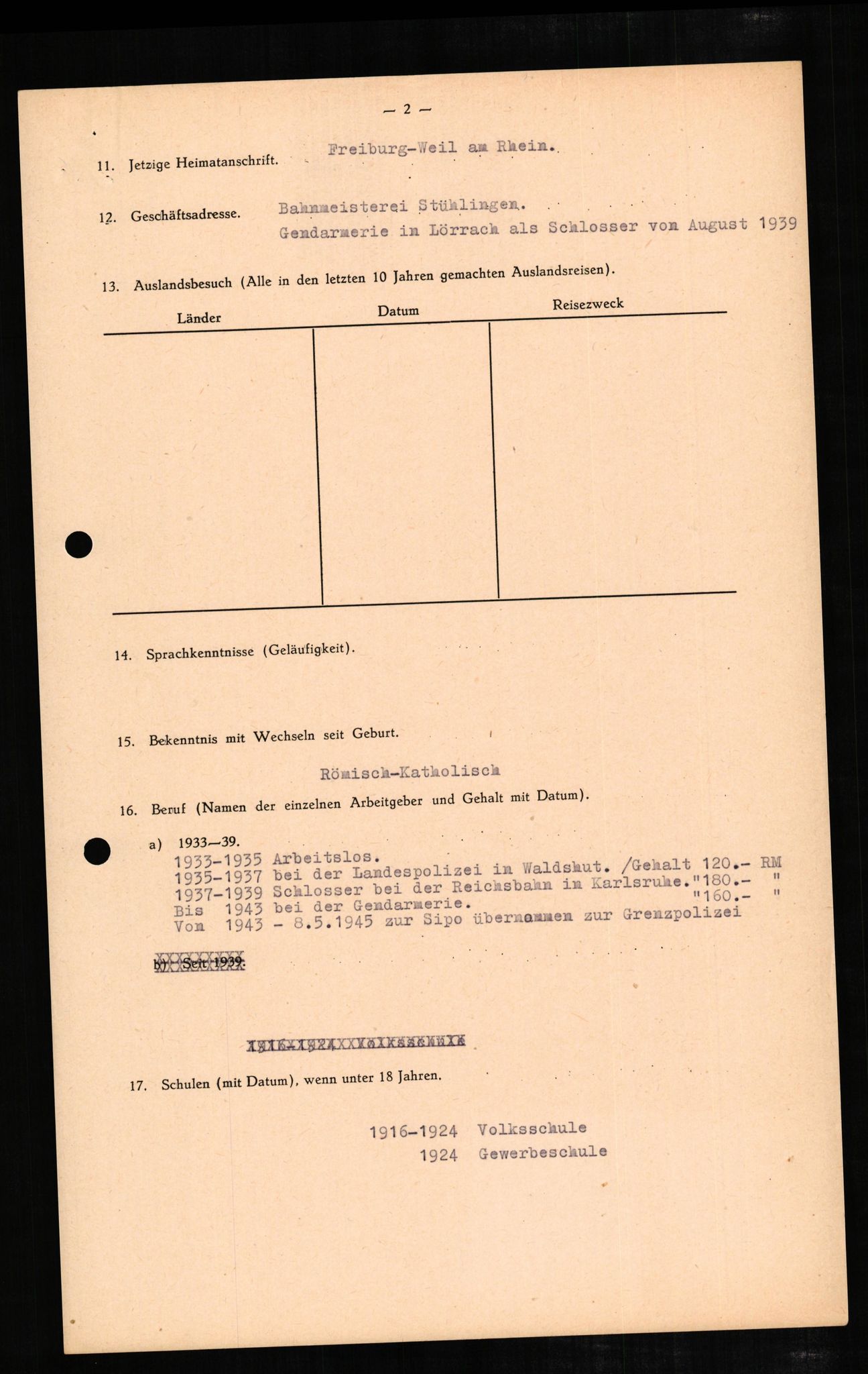 Forsvaret, Forsvarets overkommando II, RA/RAFA-3915/D/Db/L0007: CI Questionaires. Tyske okkupasjonsstyrker i Norge. Tyskere., 1945-1946, s. 322