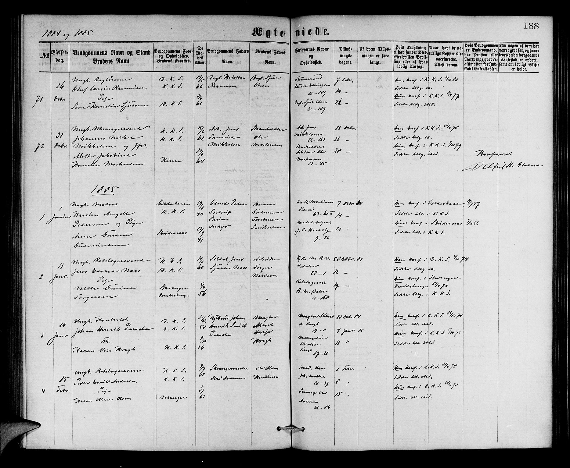 Korskirken sokneprestembete, SAB/A-76101/H/Hab: Klokkerbok nr. D 2, 1867-1886, s. 189