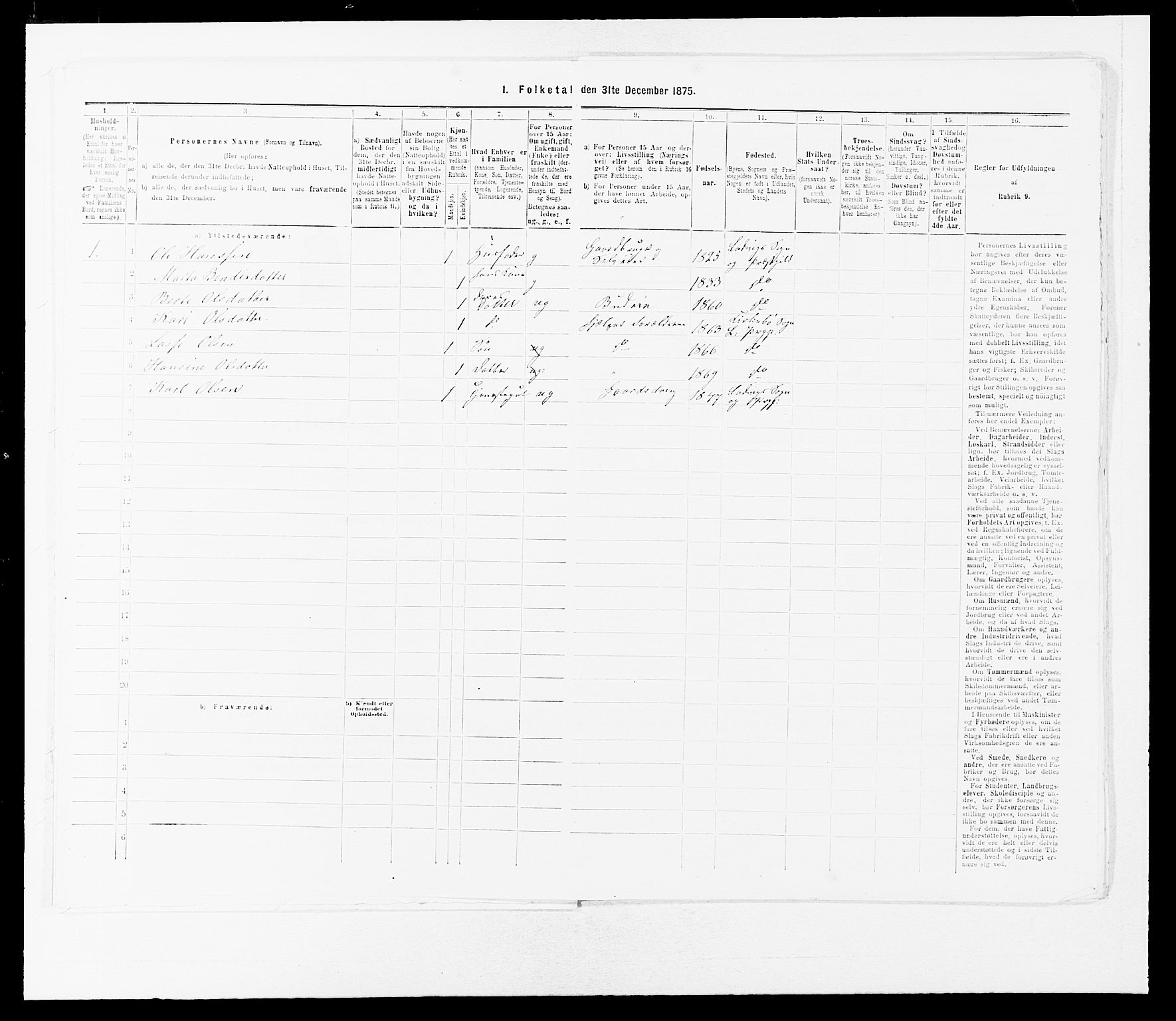 SAB, Folketelling 1875 for 1415P Lavik prestegjeld, 1875, s. 650