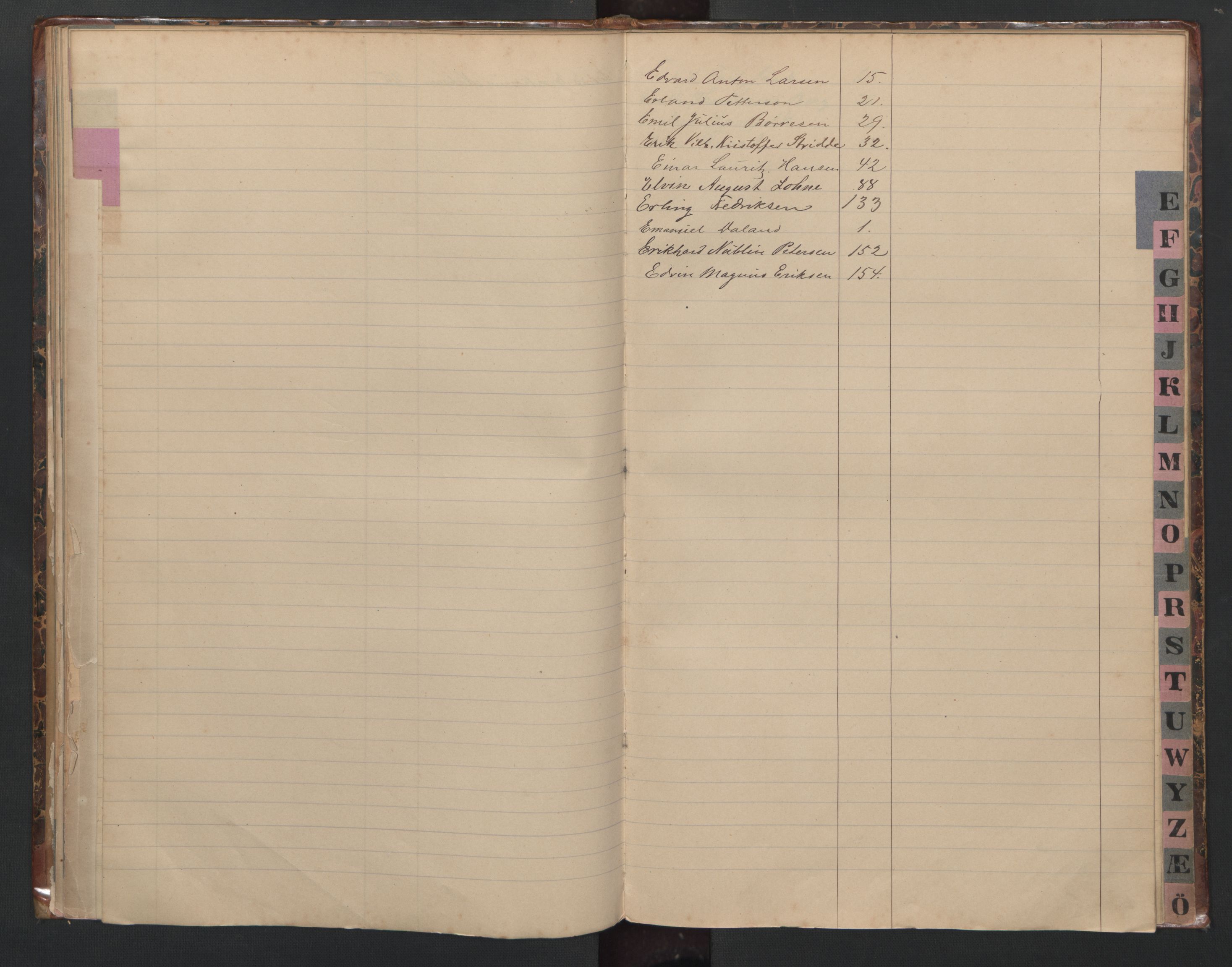 Kristiansand mønstringskrets, AV/SAK-2031-0015/F/Fb/L0019: Register til hovedrulle B Grimstad, Lillesand og Kristiansand, I-26, 1885-1948, s. 39
