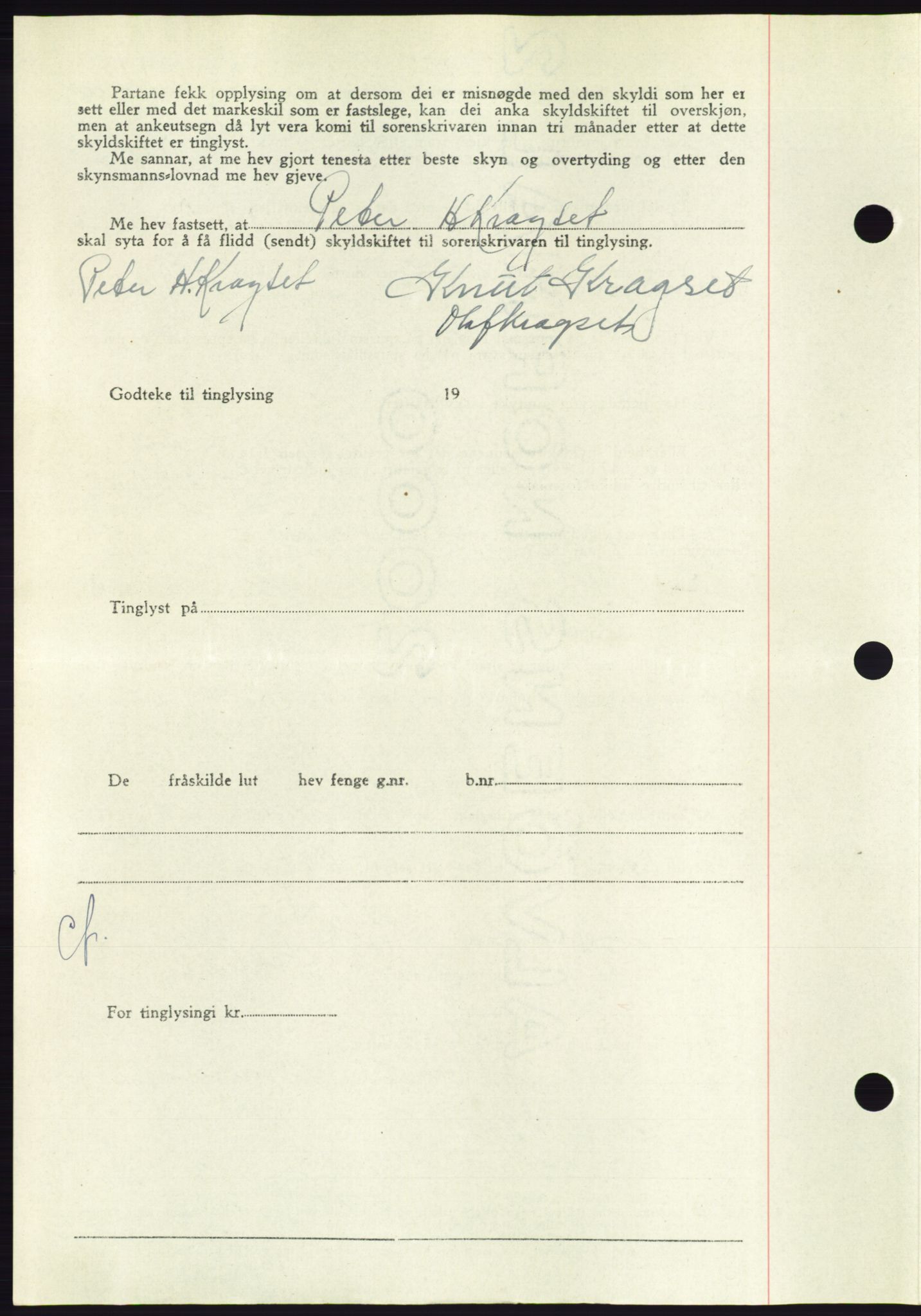 Søre Sunnmøre sorenskriveri, AV/SAT-A-4122/1/2/2C/L0084: Pantebok nr. 10A, 1949-1949, Dagboknr: 1234/1949