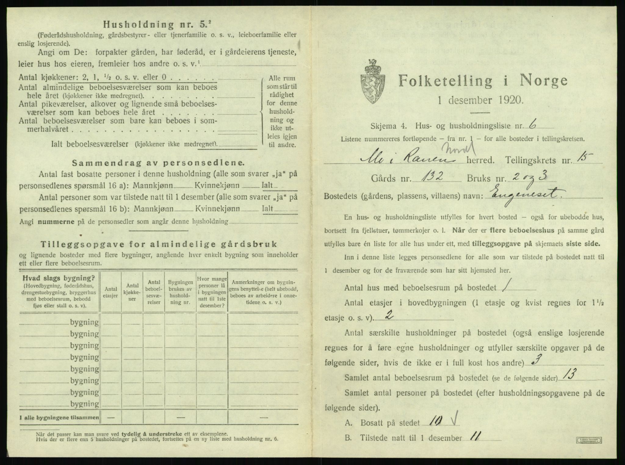 SAT, Folketelling 1920 for 1833 Mo herred, 1920, s. 1654