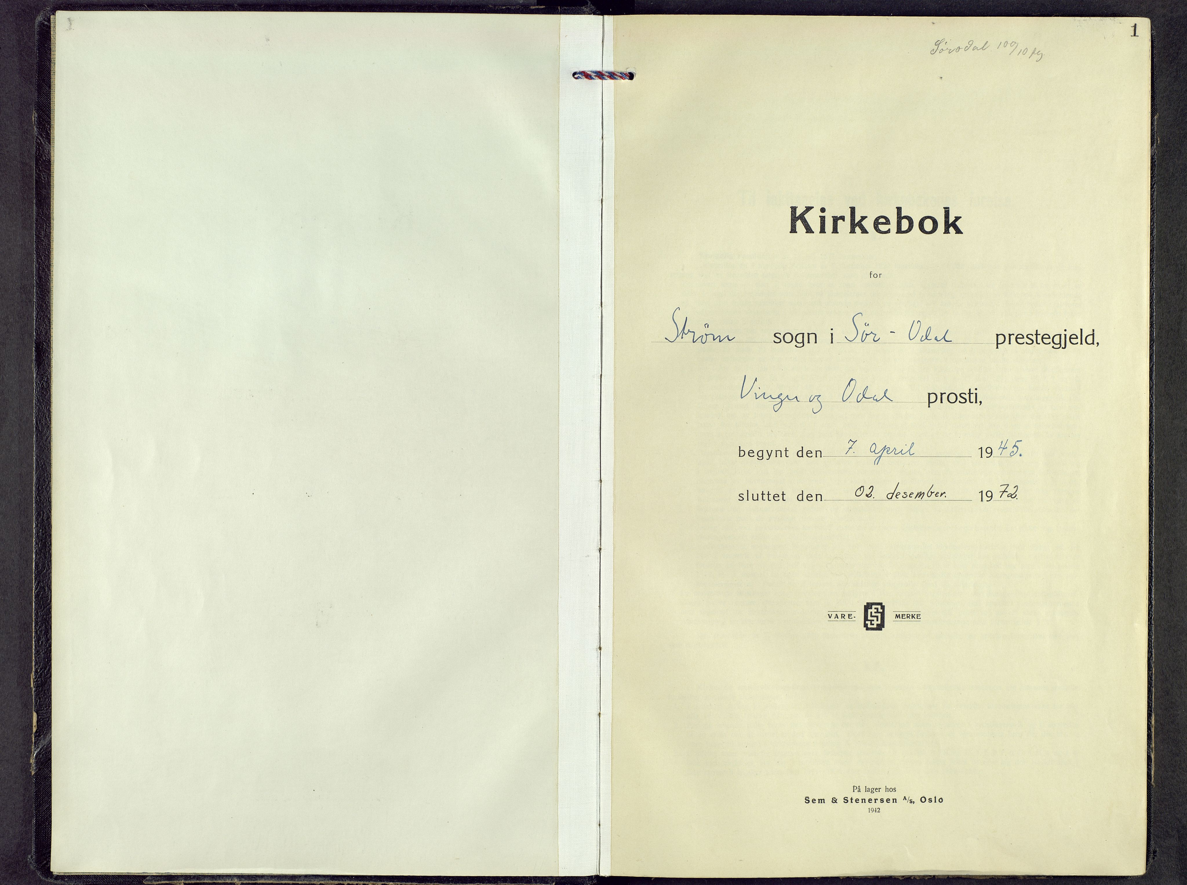 Sør-Odal prestekontor, SAH/PREST-030/H/Ha/Haa/L0015: Ministerialbok nr. 15, 1945-1972, s. 1