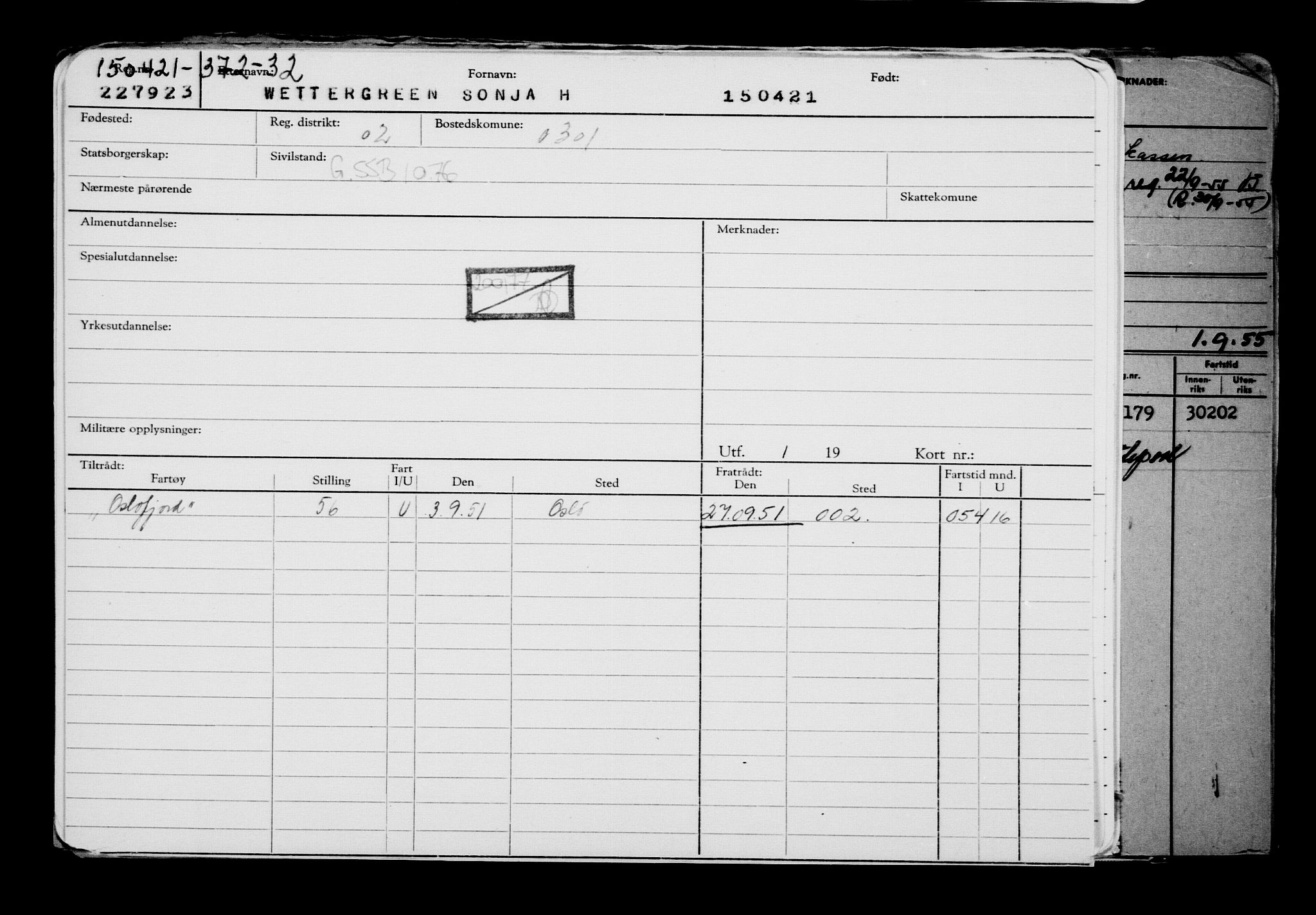 Direktoratet for sjømenn, AV/RA-S-3545/G/Gb/L0192: Hovedkort, 1921, s. 434