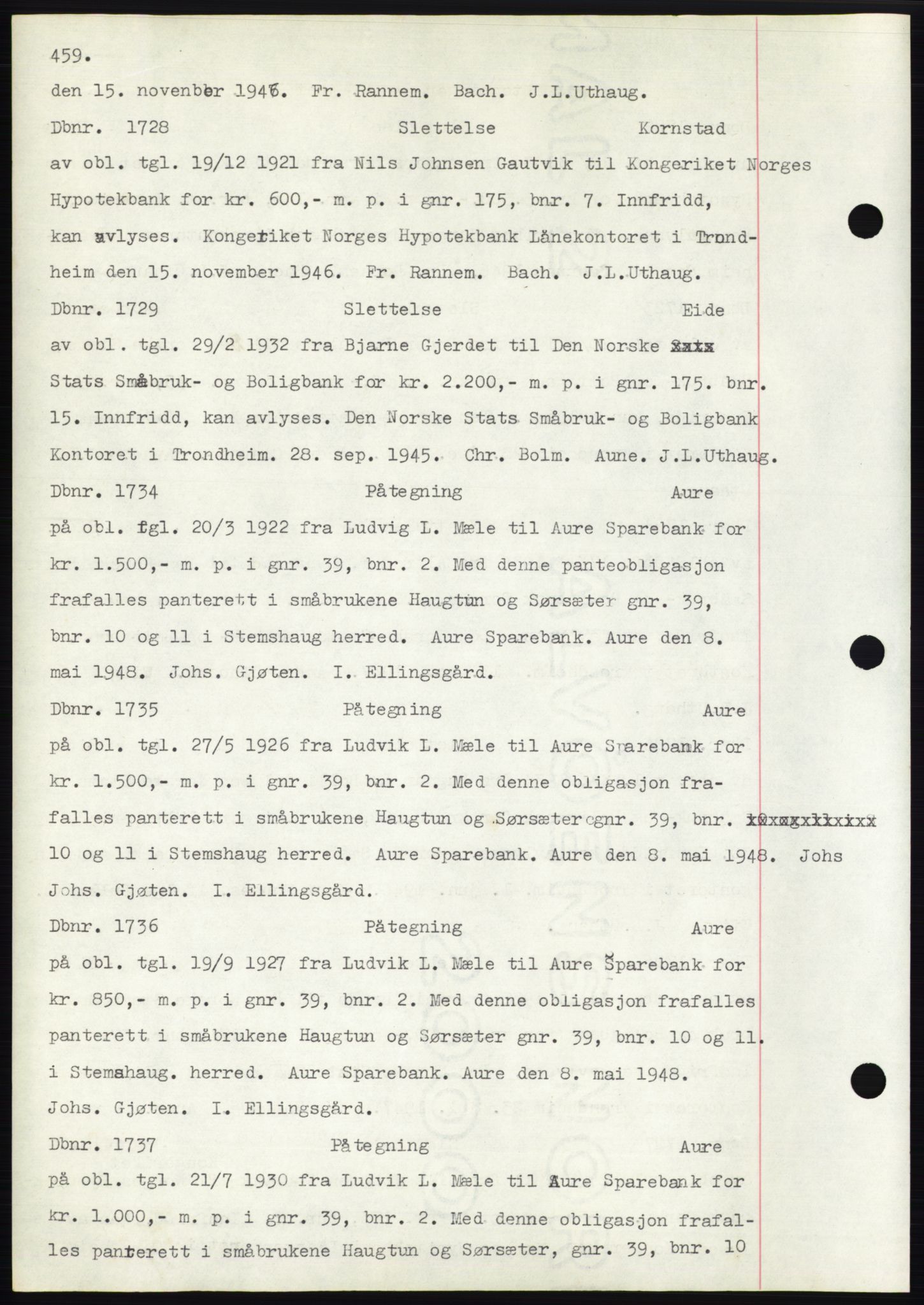 Nordmøre sorenskriveri, AV/SAT-A-4132/1/2/2Ca: Pantebok nr. C82b, 1946-1951, Dagboknr: 1728/1948