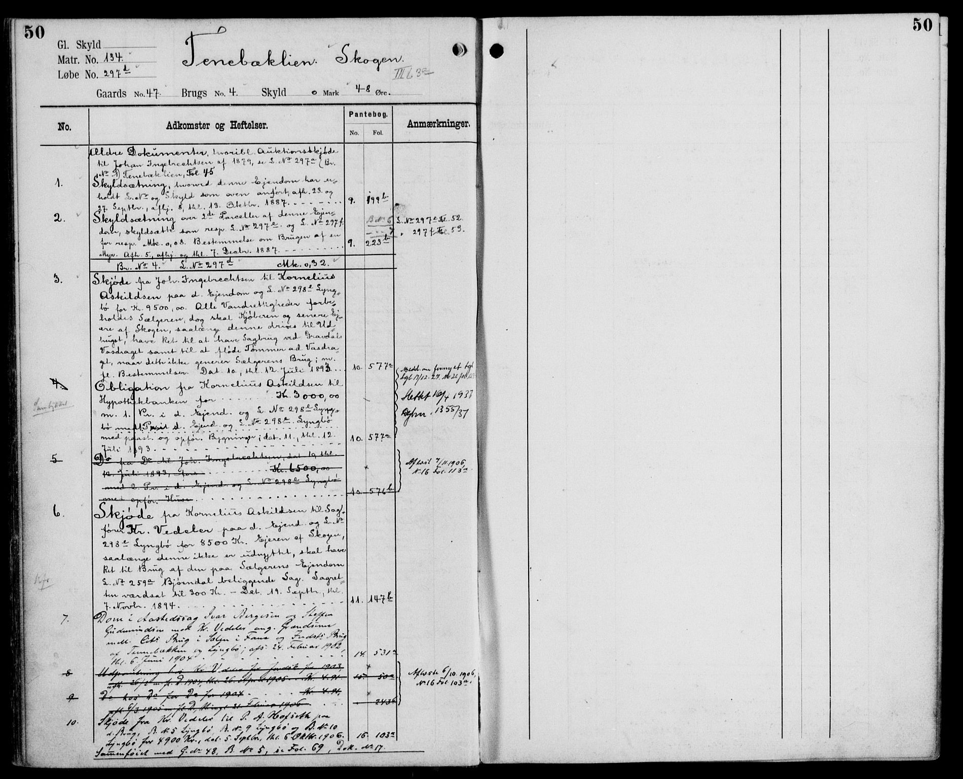 Midhordland sorenskriveri, AV/SAB-A-3001/1/G/Ga/Gab/L0110: Panteregister nr. II.A.b.110, s. 50