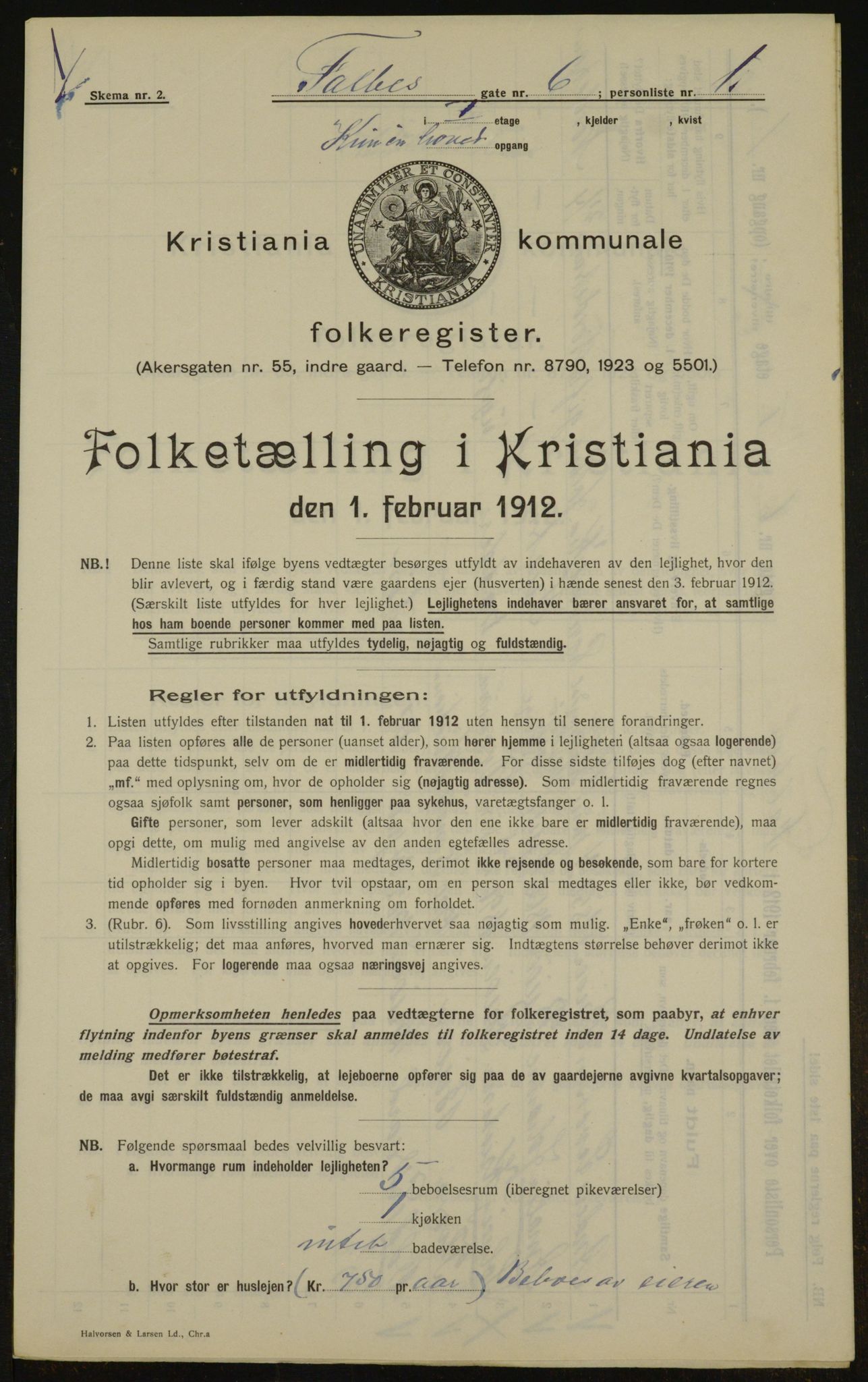 OBA, Kommunal folketelling 1.2.1912 for Kristiania, 1912, s. 23144