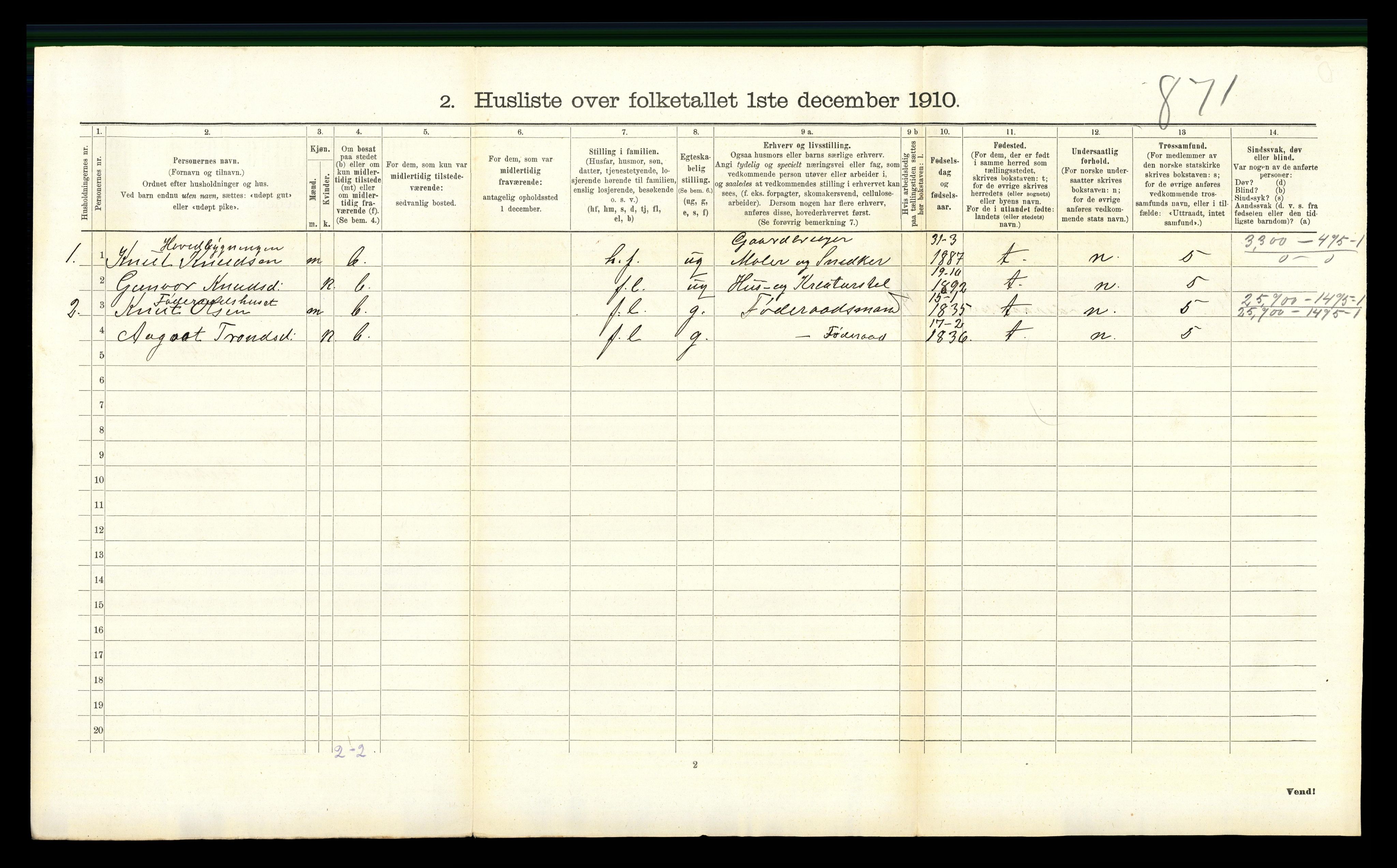 RA, Folketelling 1910 for 0618 Hemsedal herred, 1910, s. 347