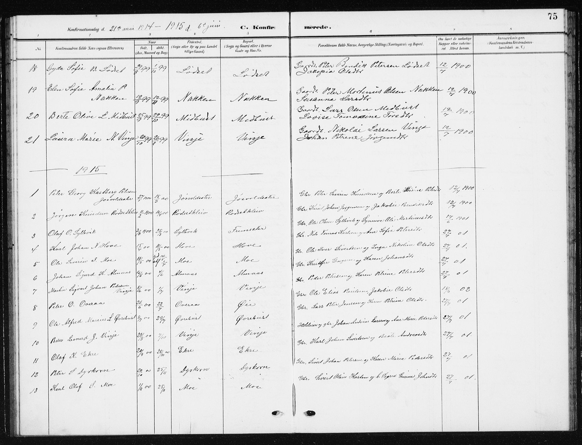 Ministerialprotokoller, klokkerbøker og fødselsregistre - Møre og Romsdal, AV/SAT-A-1454/521/L0303: Klokkerbok nr. 521C04, 1908-1943, s. 75