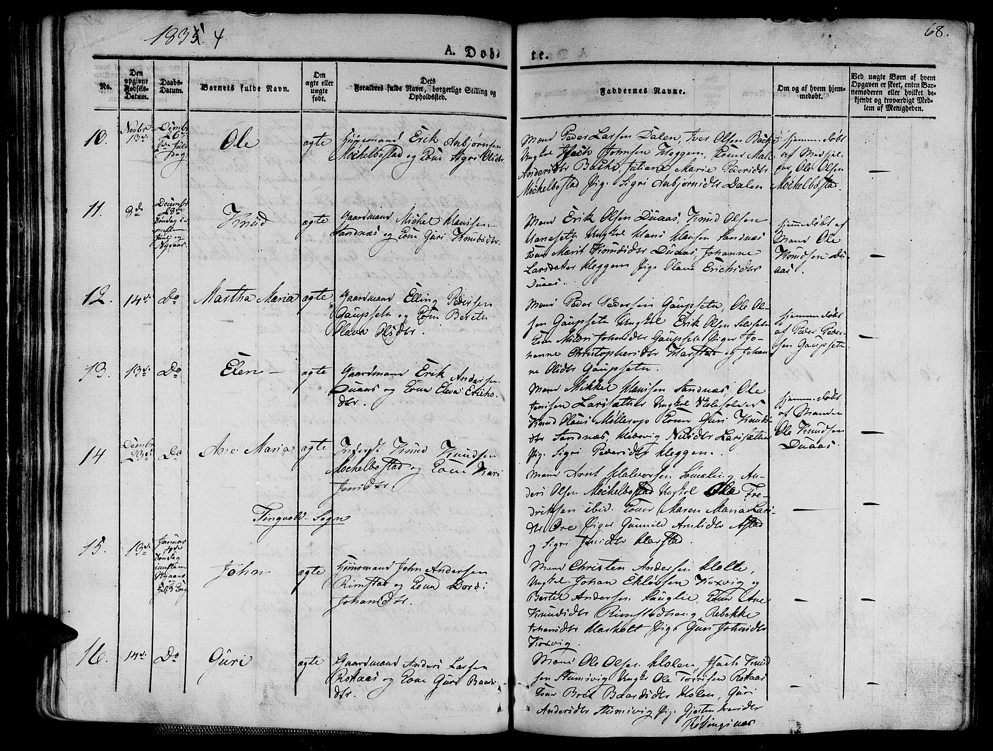 Ministerialprotokoller, klokkerbøker og fødselsregistre - Møre og Romsdal, AV/SAT-A-1454/586/L0983: Ministerialbok nr. 586A09, 1829-1843, s. 68