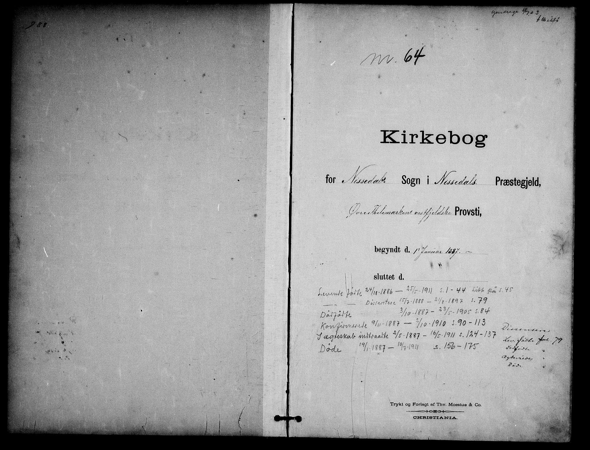 Nissedal kirkebøker, SAKO/A-288/G/Ga/L0003: Klokkerbok nr. I 3, 1887-1911