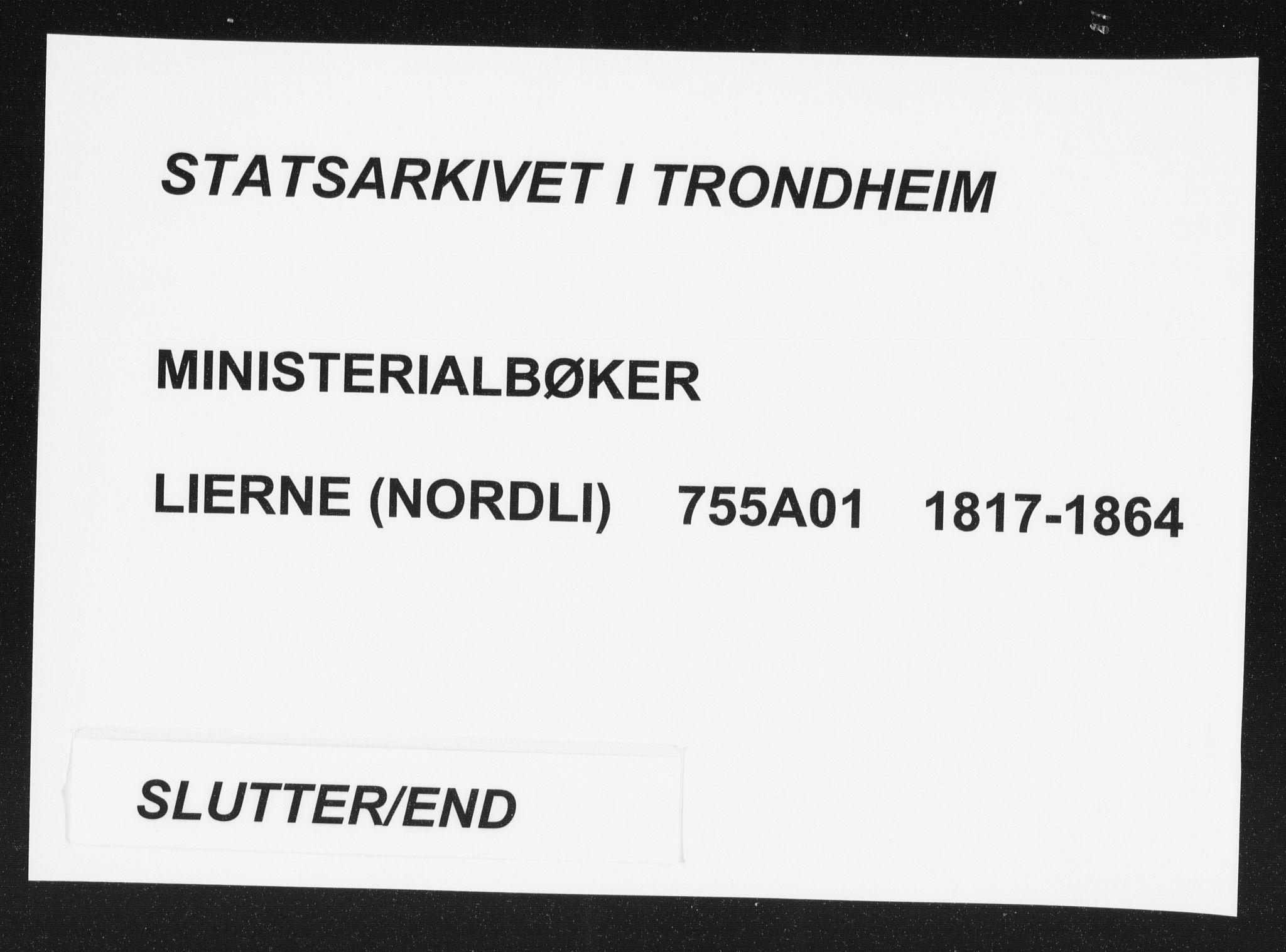 Ministerialprotokoller, klokkerbøker og fødselsregistre - Nord-Trøndelag, SAT/A-1458/755/L0491: Ministerialbok nr. 755A01 /1, 1817-1864