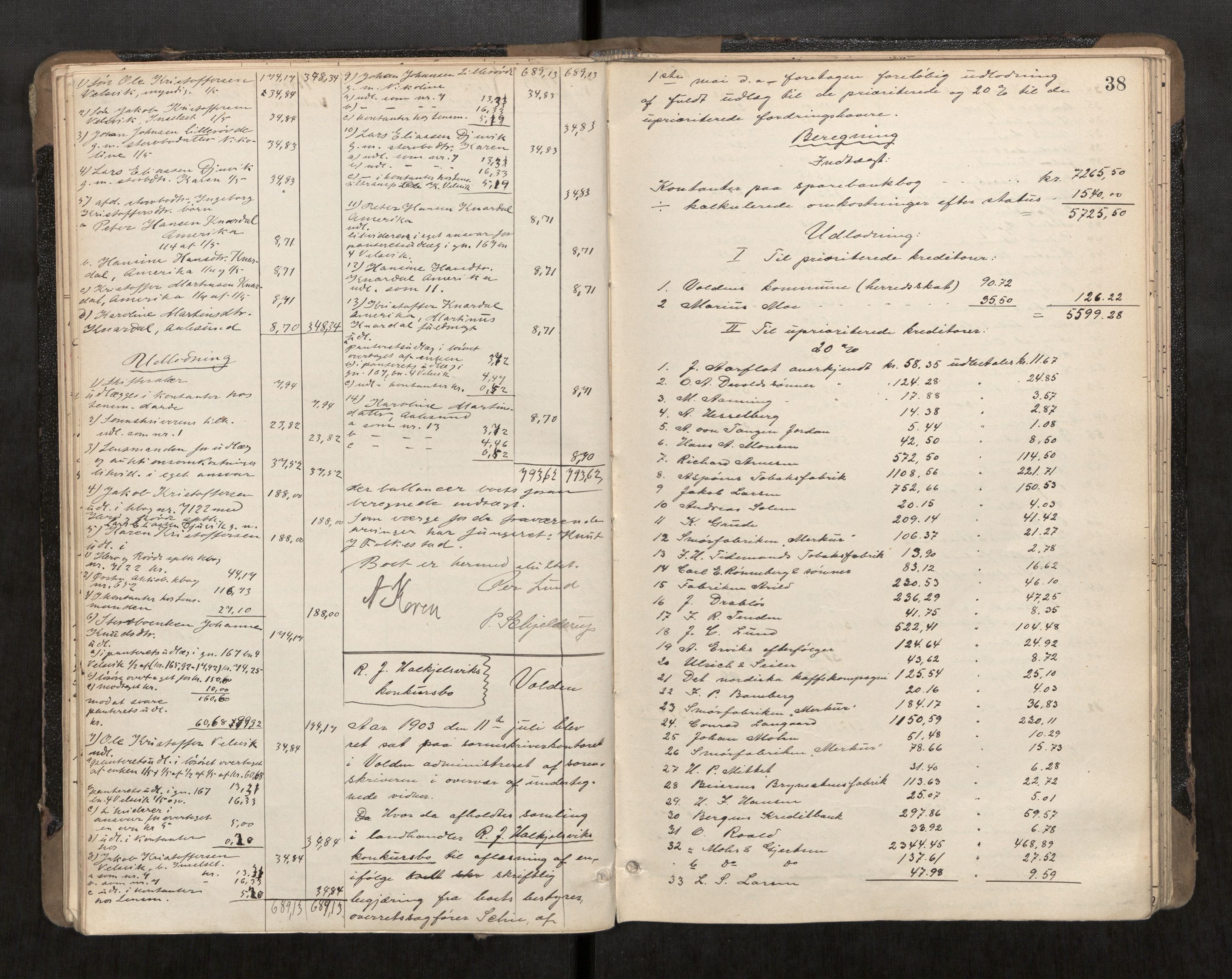 Søre Sunnmøre sorenskriveri, AV/SAT-A-4122/1/3/3A/L0020: Skifte- / Skifteutloddings- / Skifteslutningsprotokollar, 1902-1908, s. 38