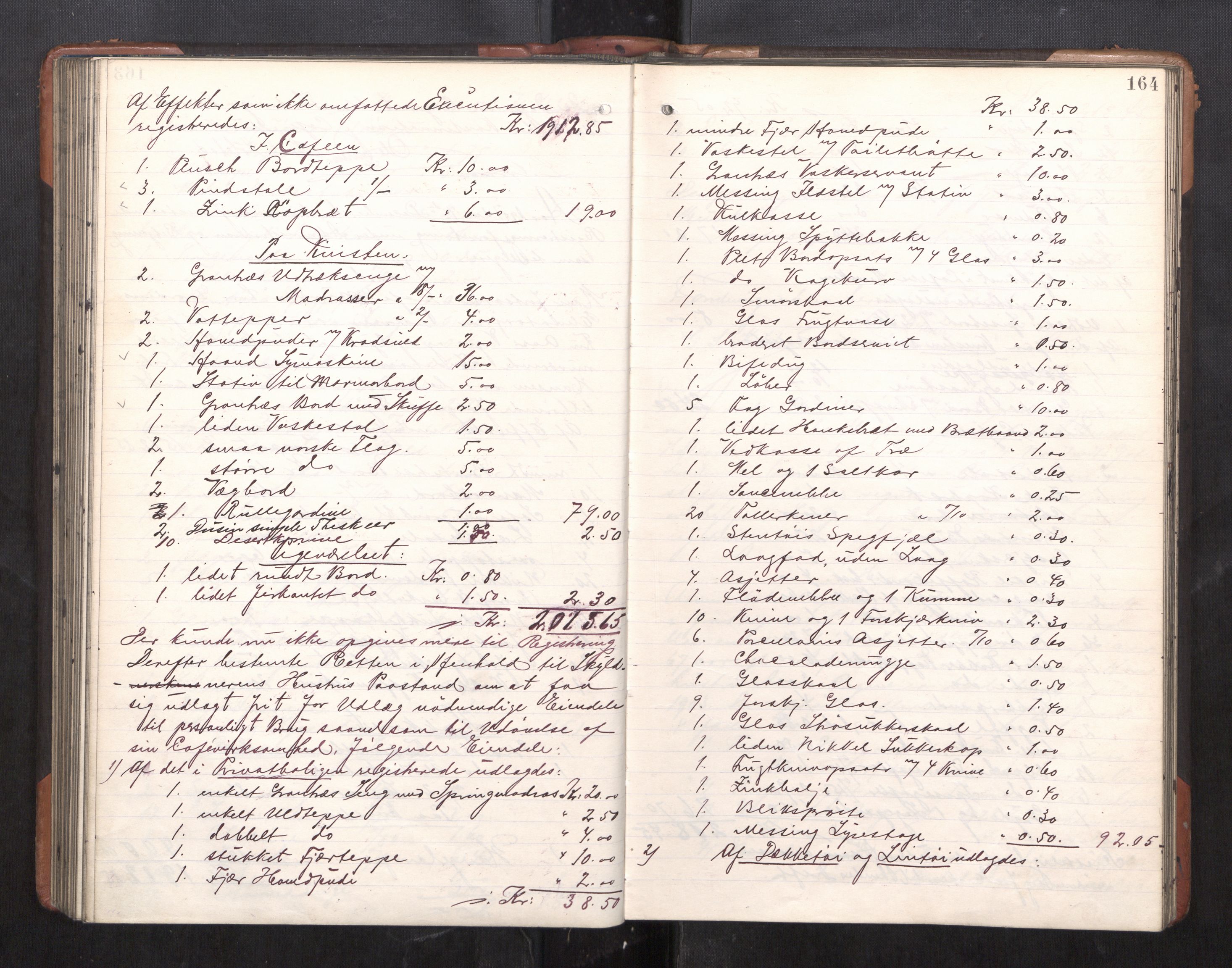 Trondheim byfogd, AV/SAT-A-0003/1/3/3C/L0025: Skifteregistreringsprotokoll - 24/1-14/7. (u/ register), 1906-1909, s. 164
