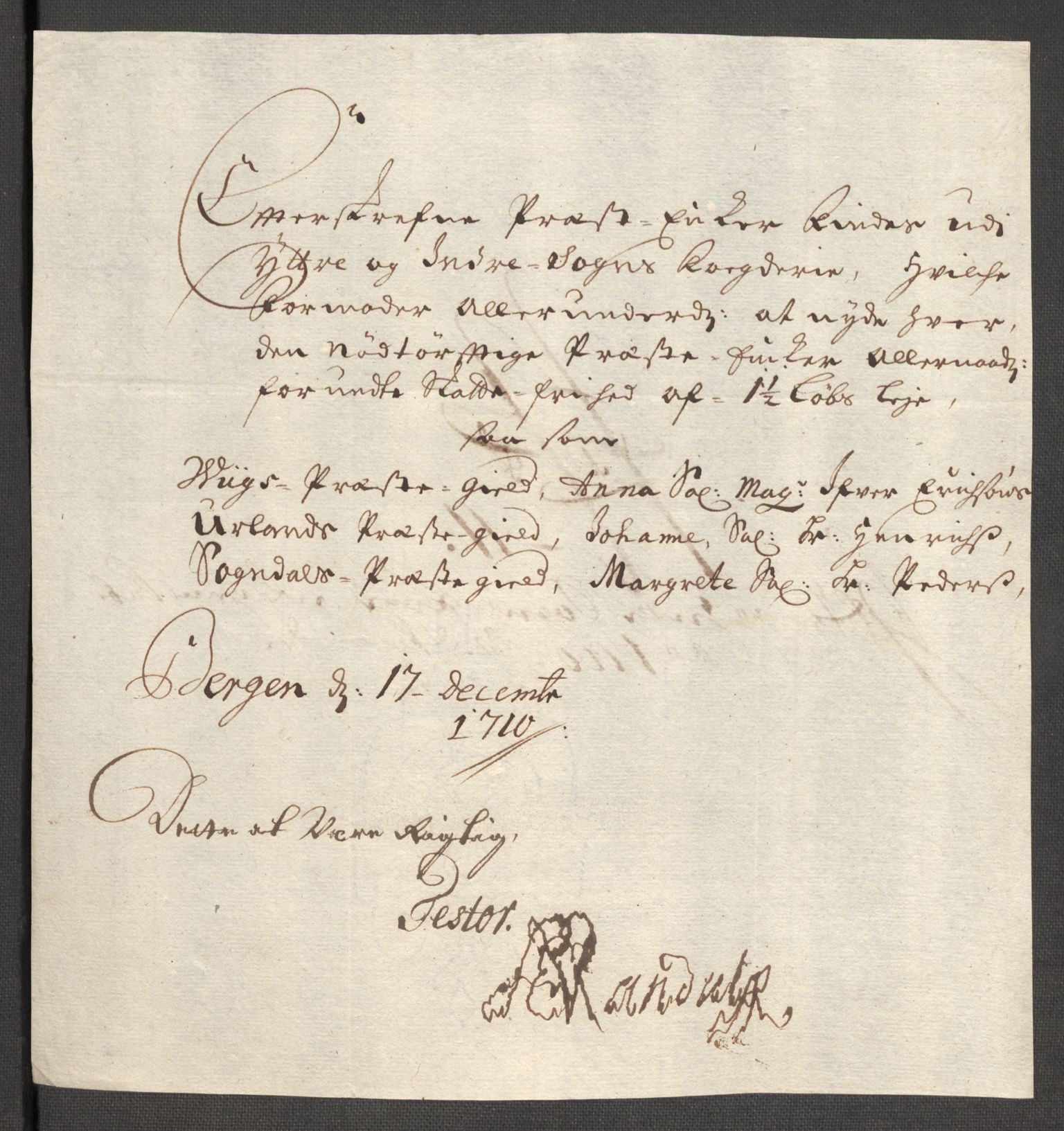 Rentekammeret inntil 1814, Reviderte regnskaper, Fogderegnskap, RA/EA-4092/R52/L3316: Fogderegnskap Sogn, 1709-1710, s. 347
