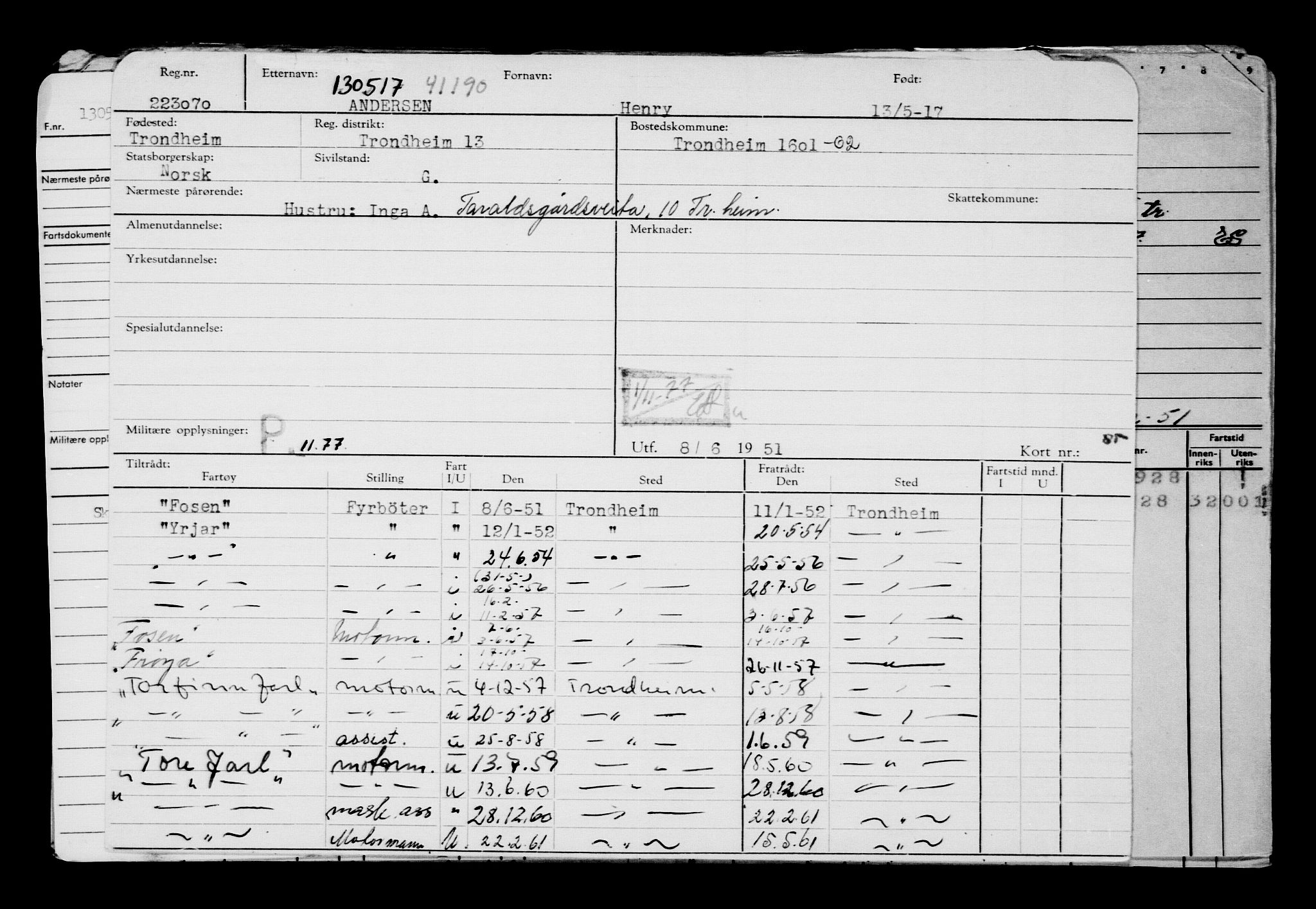 Direktoratet for sjømenn, RA/S-3545/G/Gb/L0148: Hovedkort, 1917, s. 487