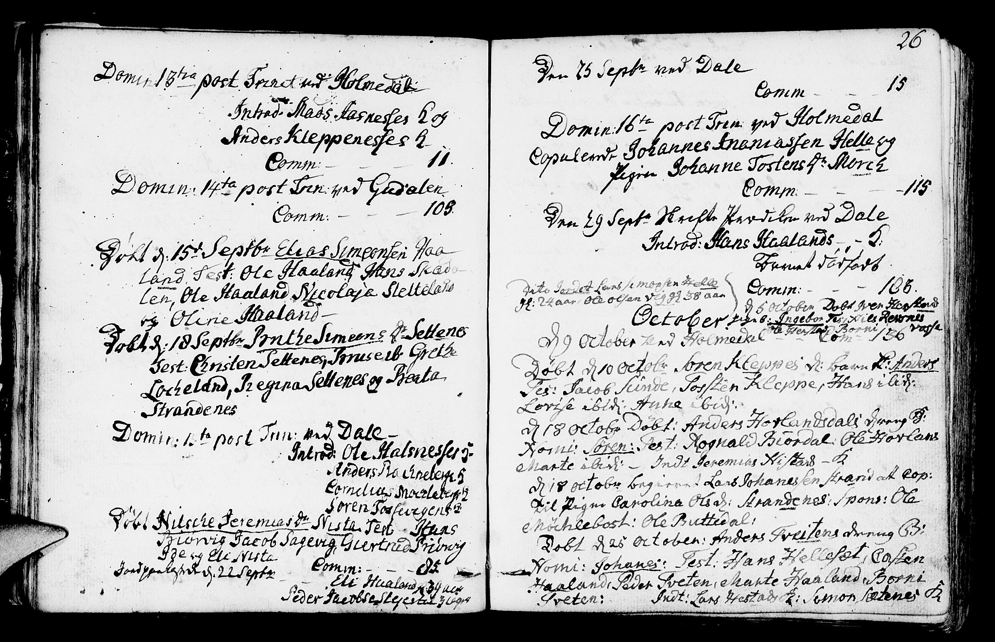 Fjaler sokneprestembete, AV/SAB-A-79801/H/Haa/Haaa/L0003: Ministerialbok nr. A 3, 1799-1814, s. 26