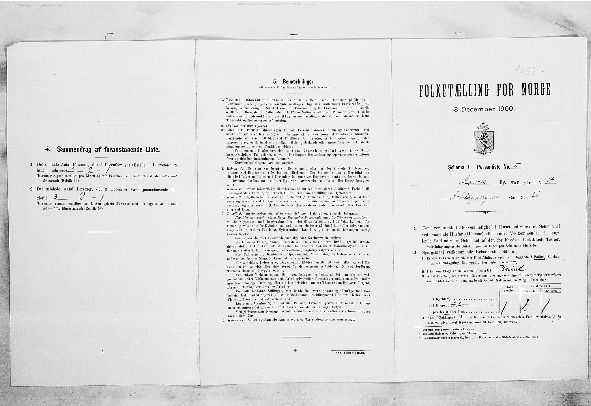 RA, Folketelling 1900 for 0707 Larvik kjøpstad, 1900, s. 1396