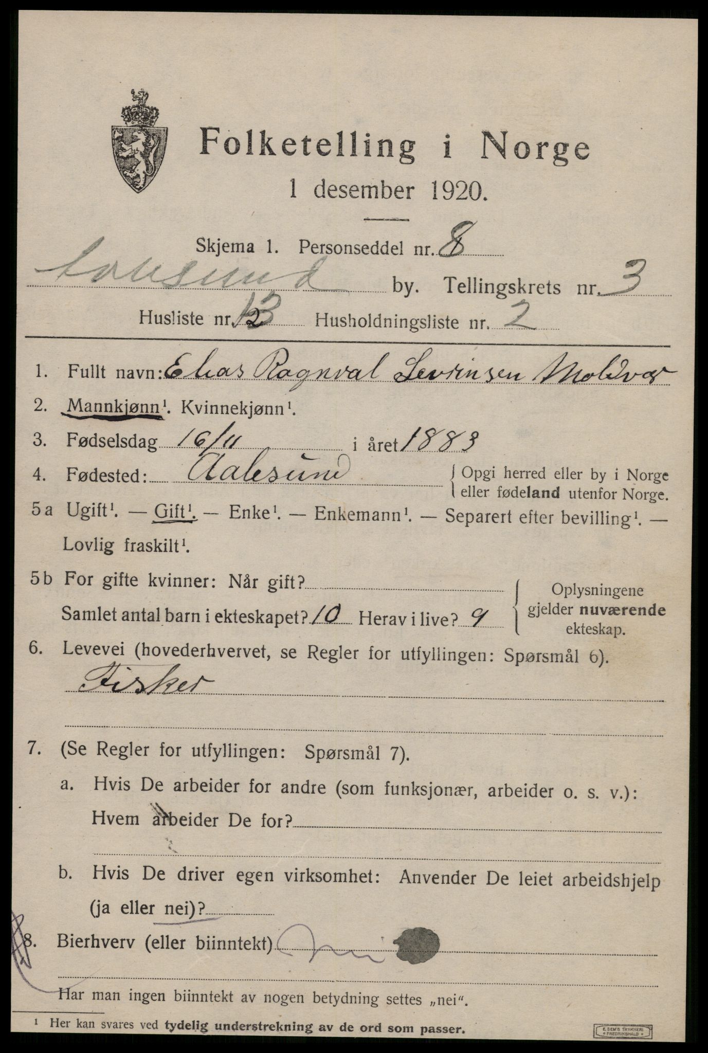 SAT, Folketelling 1920 for 1501 Ålesund kjøpstad, 1920, s. 12604