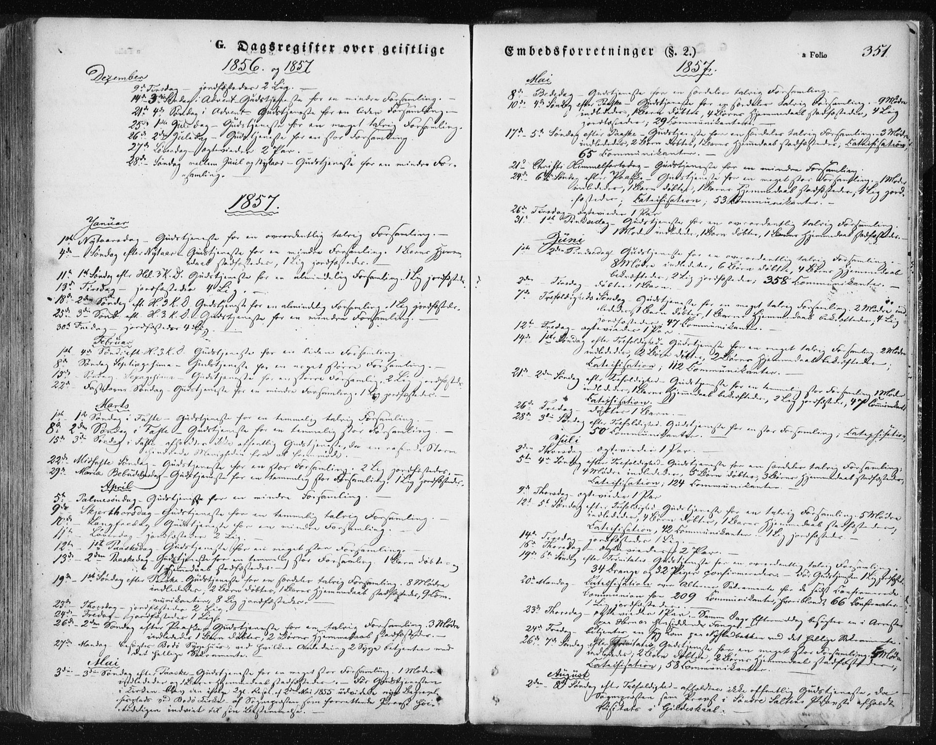 Ministerialprotokoller, klokkerbøker og fødselsregistre - Nordland, SAT/A-1459/801/L0007: Ministerialbok nr. 801A07, 1845-1863, s. 351