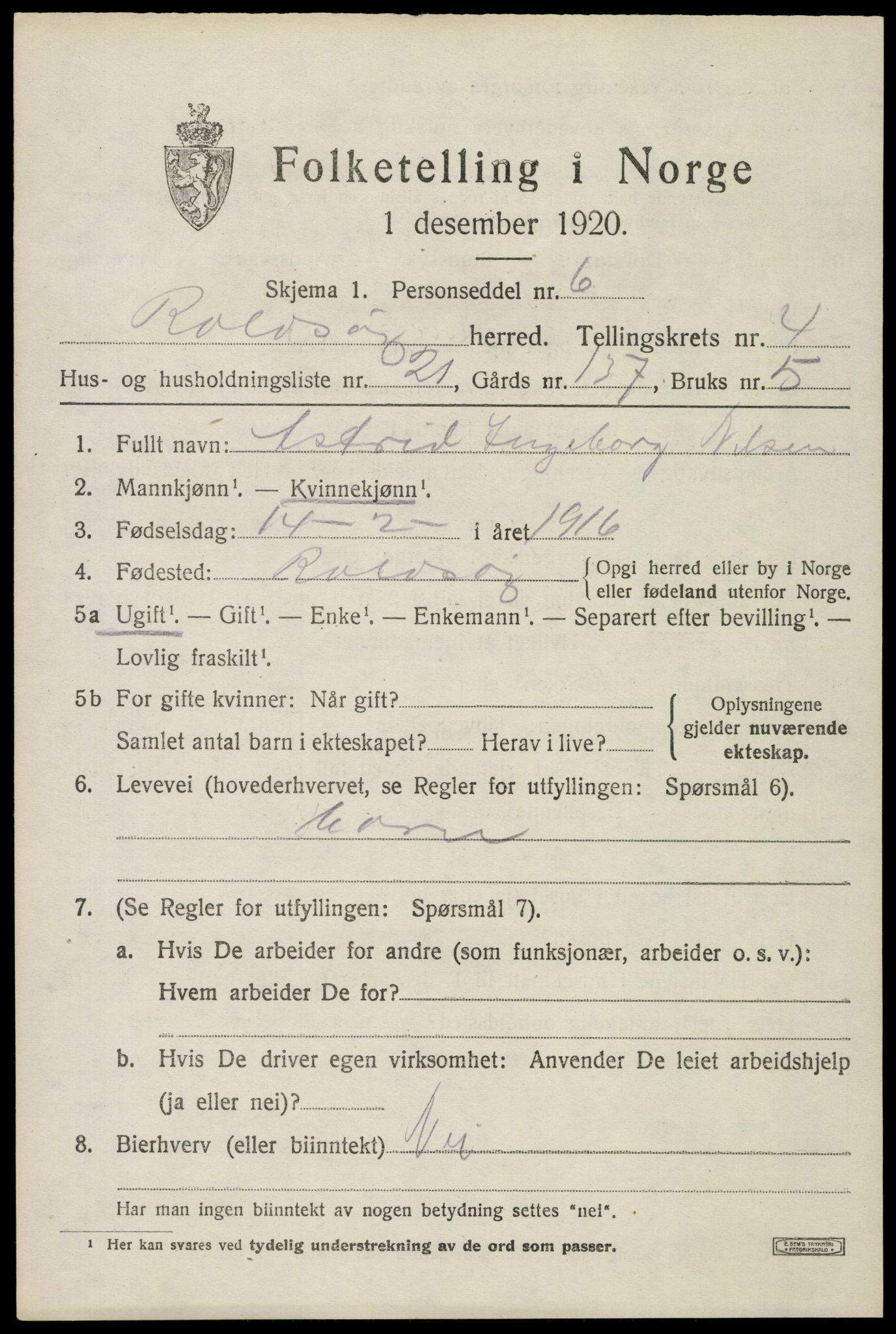 SAO, Folketelling 1920 for 0131 Rolvsøy herred, 1920, s. 4663