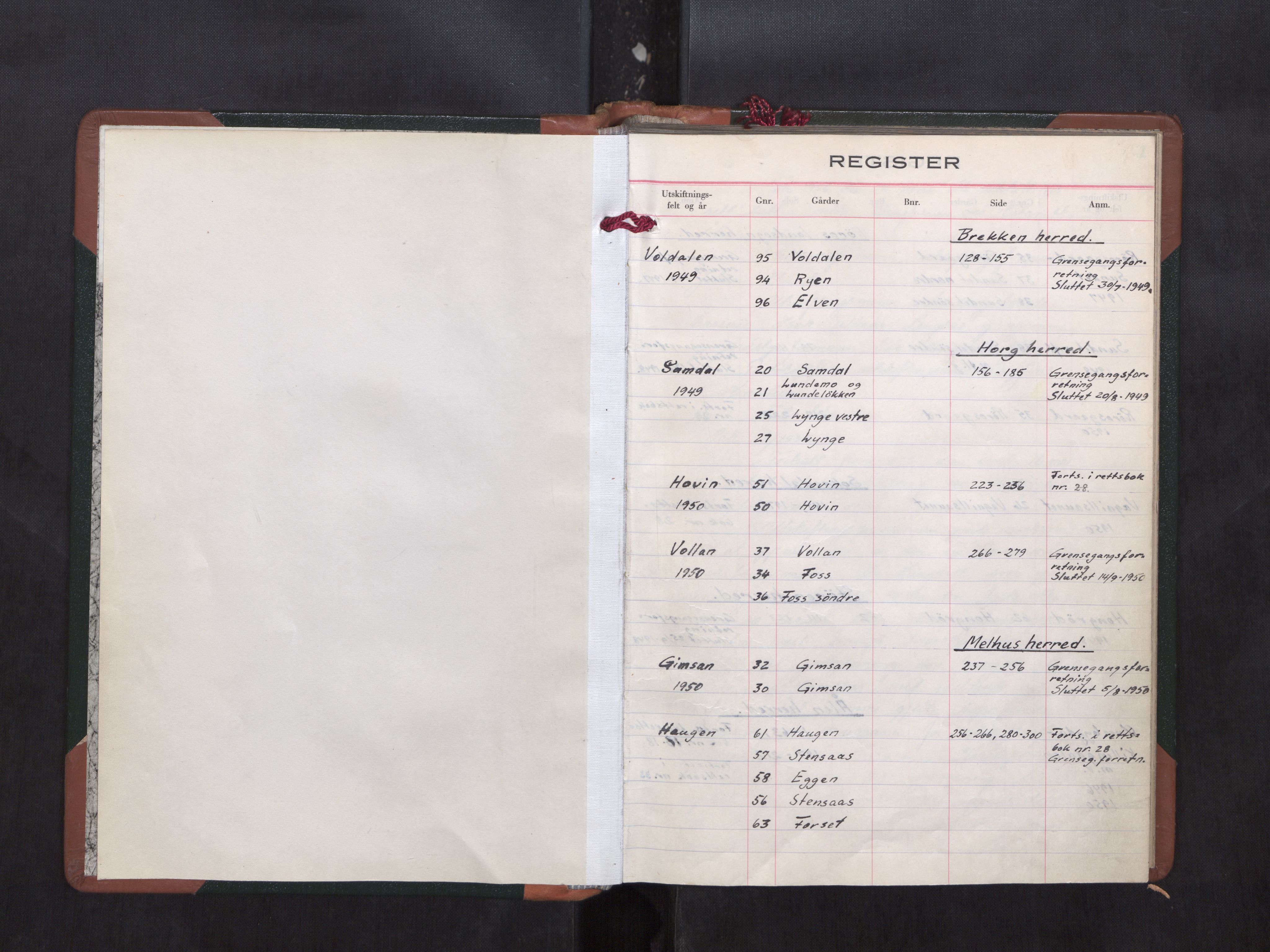 Sør-Trøndelag jordskifterett, AV/SAT-A-4522/1/F/L0149: Utskiftningsrettsbok 24, Gauldal sorenskriveri, 1946-1950