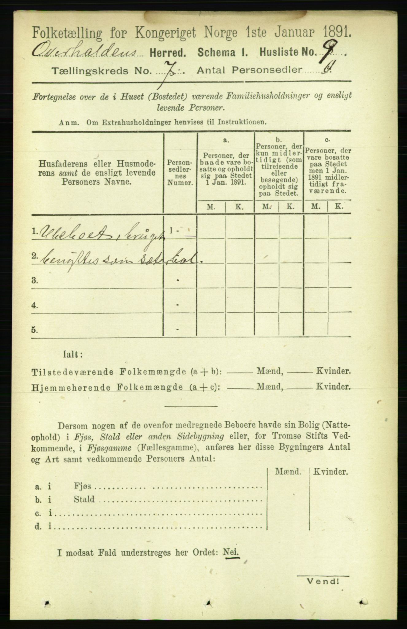 RA, Folketelling 1891 for 1744 Overhalla herred, 1891, s. 2597