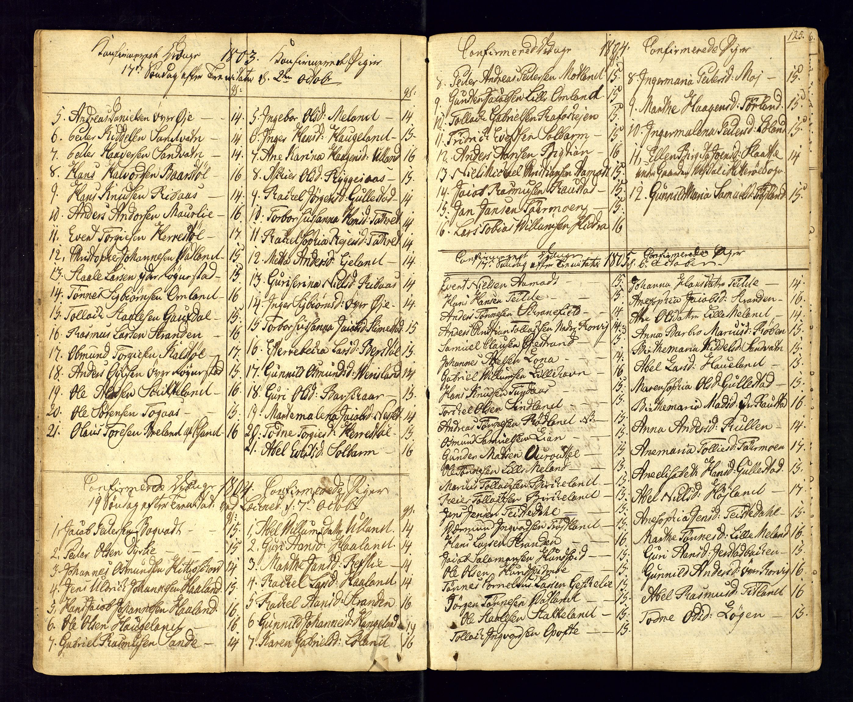 Kvinesdal sokneprestkontor, SAK/1111-0026/F/Fa/Fab/L0002: Ministerialbok nr. A 2, 1789-1815, s. 125