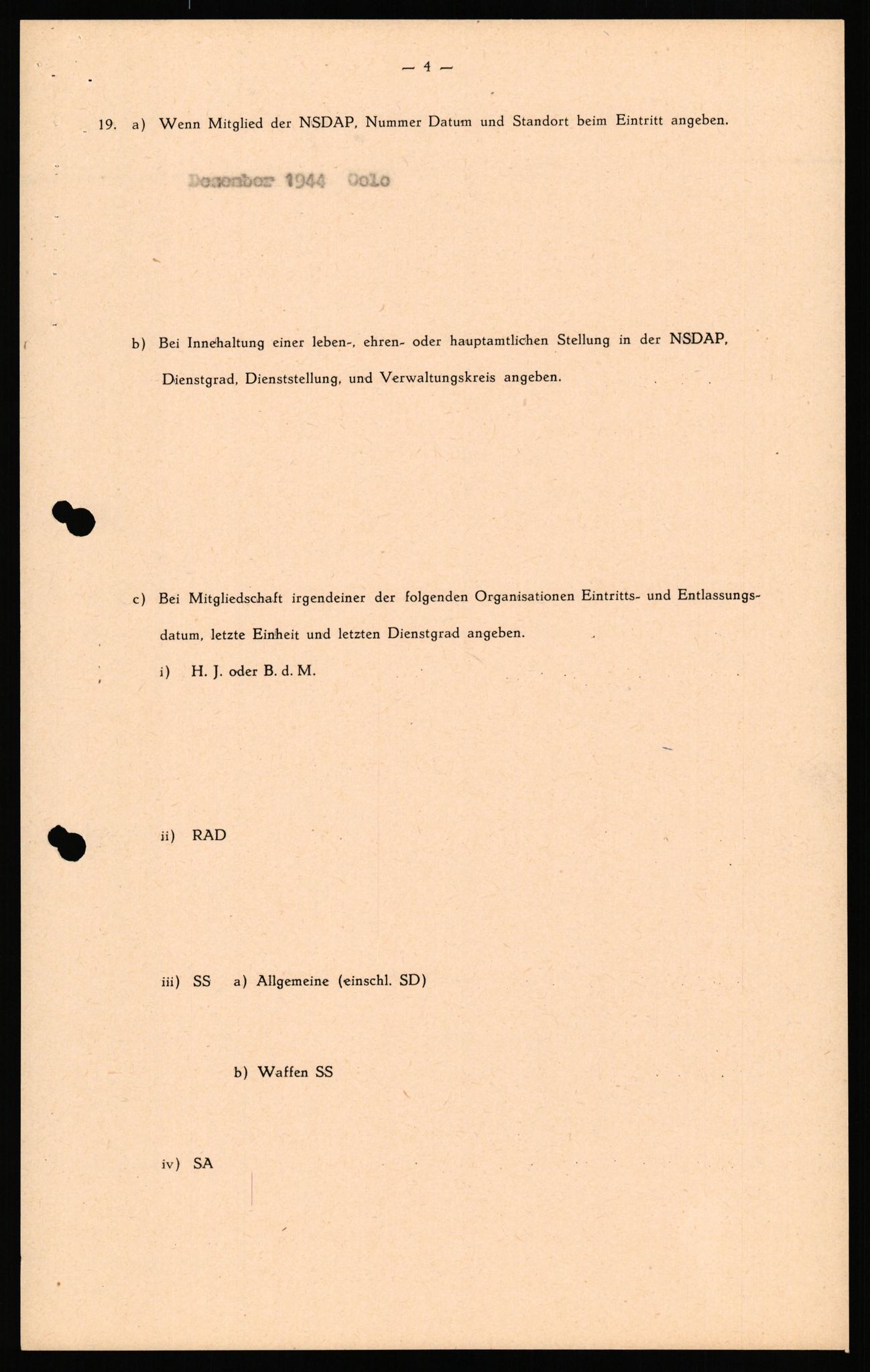 Forsvaret, Forsvarets overkommando II, AV/RA-RAFA-3915/D/Db/L0036: CI Questionaires. Tyske okkupasjonsstyrker i Norge. Tyskere., 1945-1946, s. 16