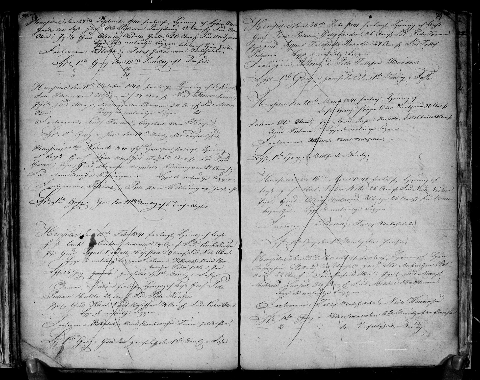 Gol kirkebøker, AV/SAKO-A-226/G/Gb/L0002: Klokkerbok nr. II 2, 1838-1844, s. 78-79