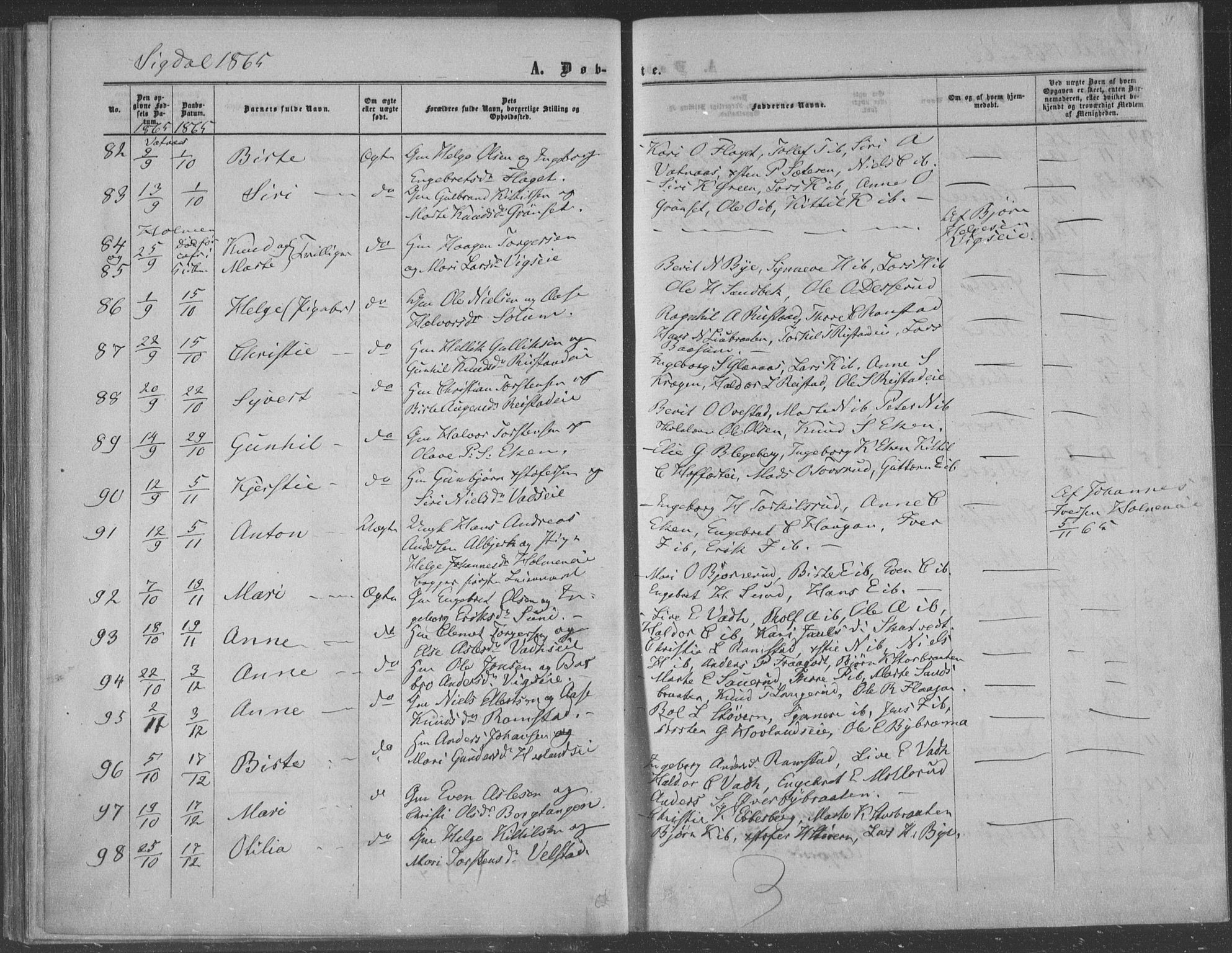 Sigdal kirkebøker, AV/SAKO-A-245/F/Fa/L0009a: Ministerialbok nr. I 9A, 1860-1871, s. 38