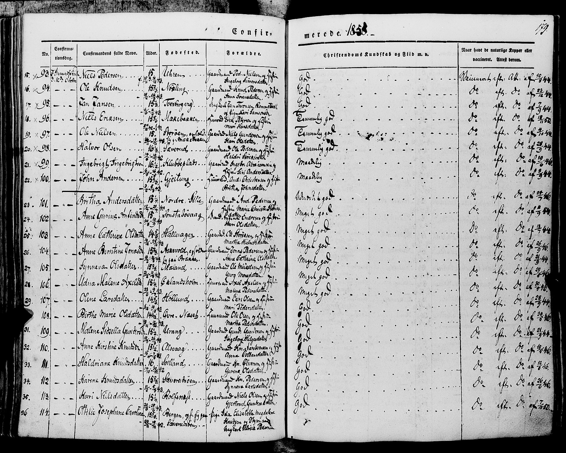 Finnås sokneprestembete, AV/SAB-A-99925/H/Ha/Haa/Haaa/L0007: Ministerialbok nr. A 7, 1850-1862, s. 179