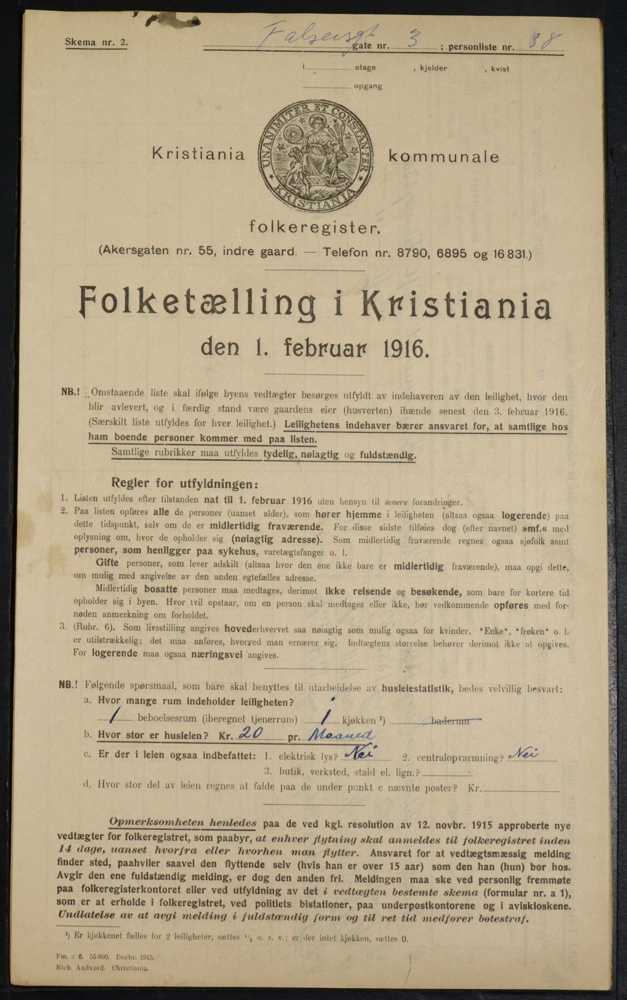 OBA, Kommunal folketelling 1.2.1916 for Kristiania, 1916, s. 23661