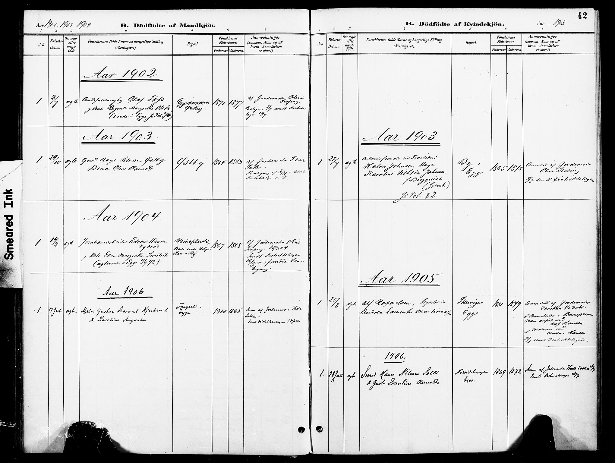 Ministerialprotokoller, klokkerbøker og fødselsregistre - Nord-Trøndelag, SAT/A-1458/740/L0379: Ministerialbok nr. 740A02, 1895-1907, s. 42