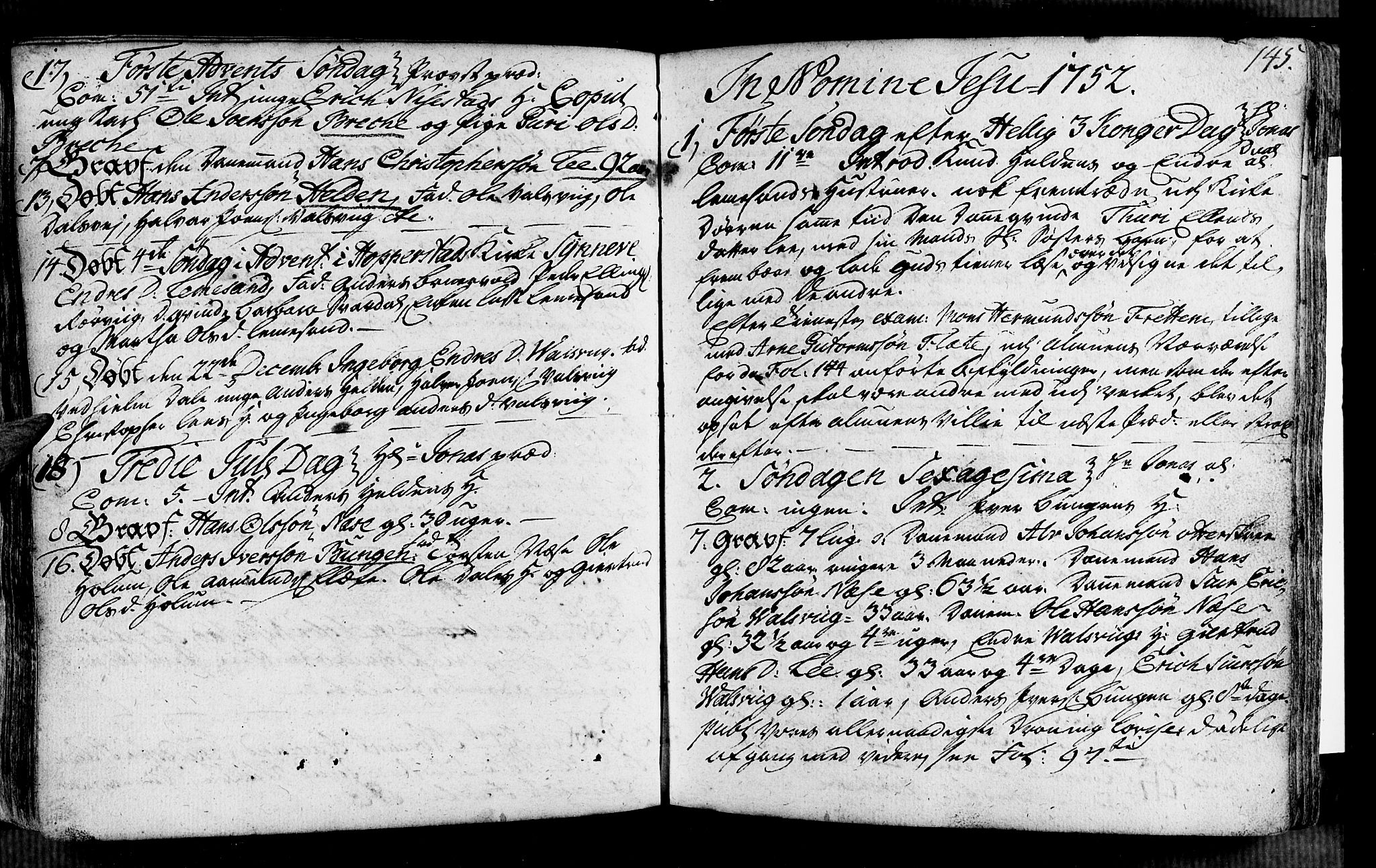 Vik sokneprestembete, SAB/A-81501: Ministerialbok nr. A 2 /2, 1740-1756, s. 145