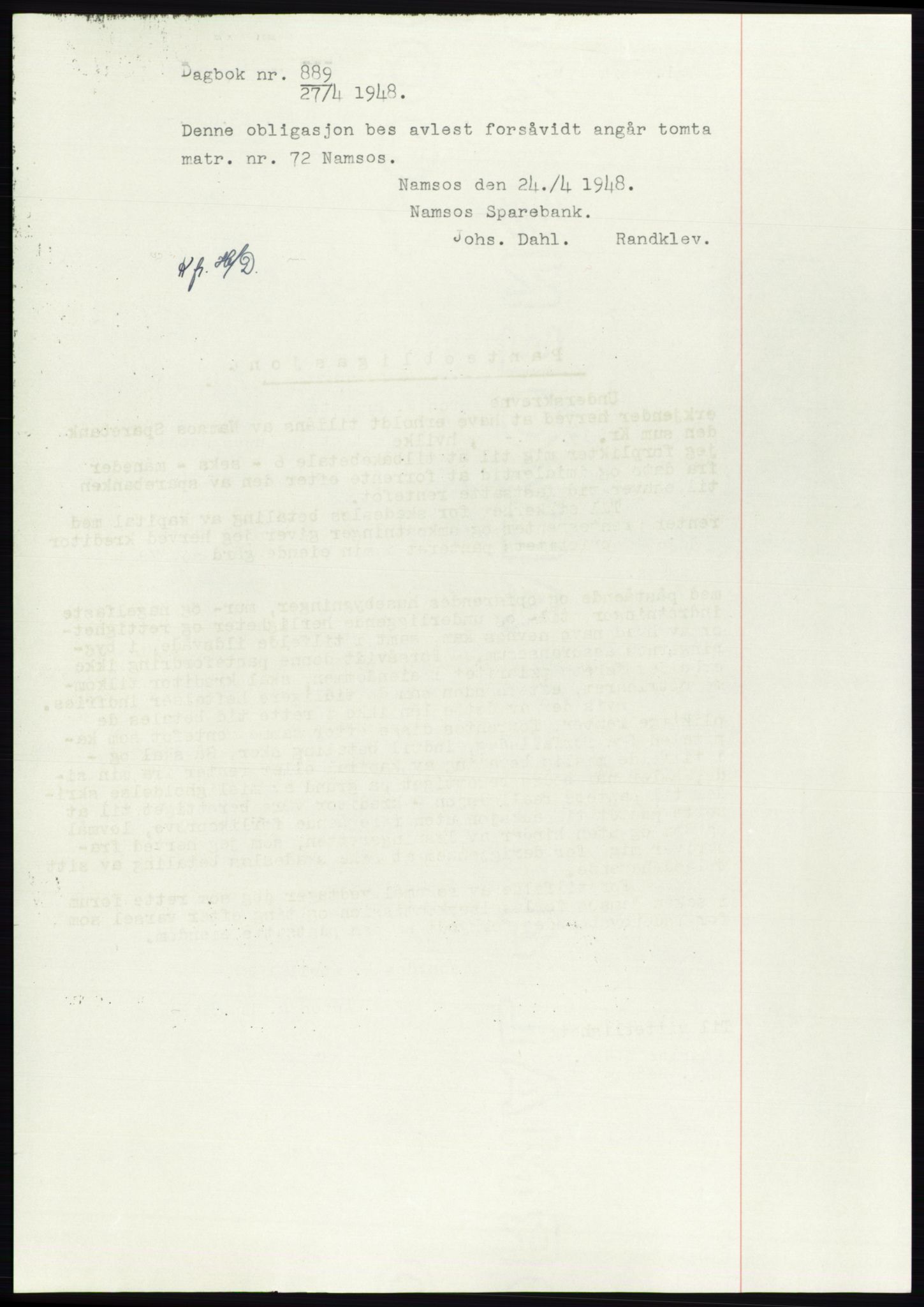 Namdal sorenskriveri, SAT/A-4133/1/2/2C: Pantebok nr. -, 1916-1921, Tingl.dato: 05.04.1919