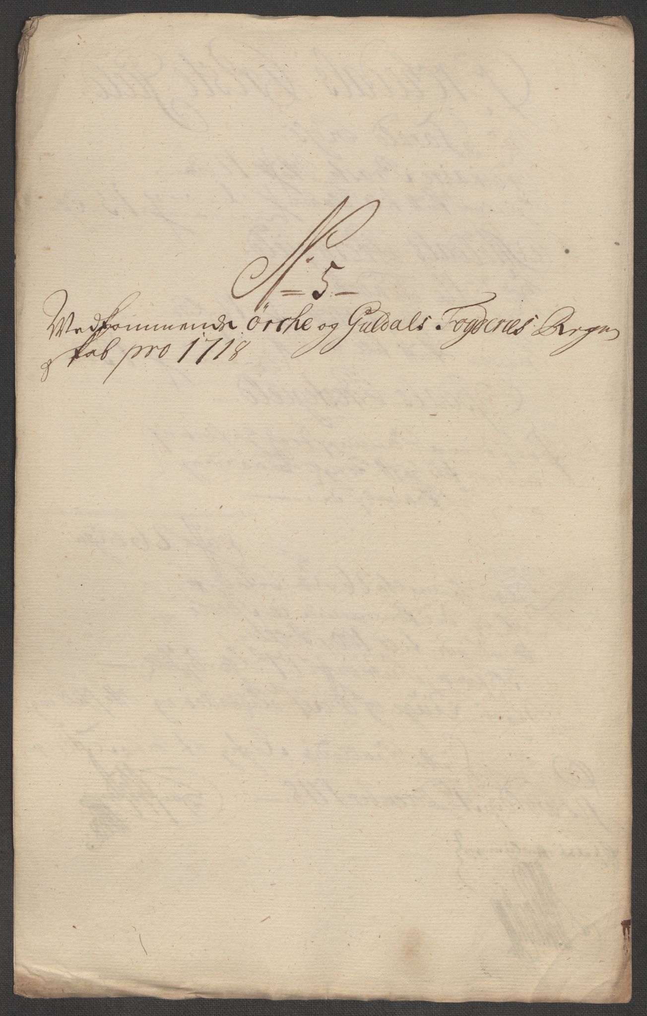 Rentekammeret inntil 1814, Reviderte regnskaper, Fogderegnskap, AV/RA-EA-4092/R60/L3971: Fogderegnskap Orkdal og Gauldal, 1718, s. 108