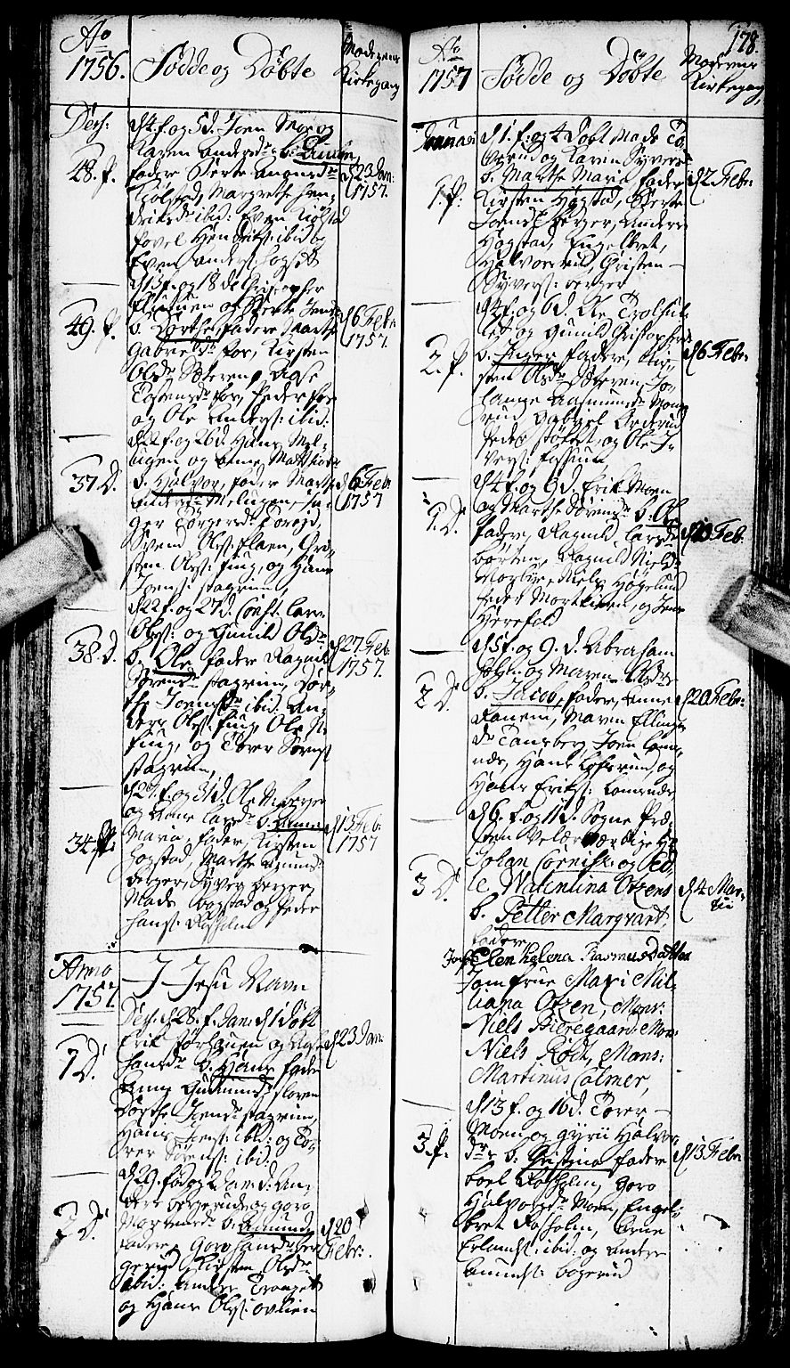 Aurskog prestekontor Kirkebøker, SAO/A-10304a/F/Fa/L0002: Ministerialbok nr. I 2, 1735-1766, s. 178