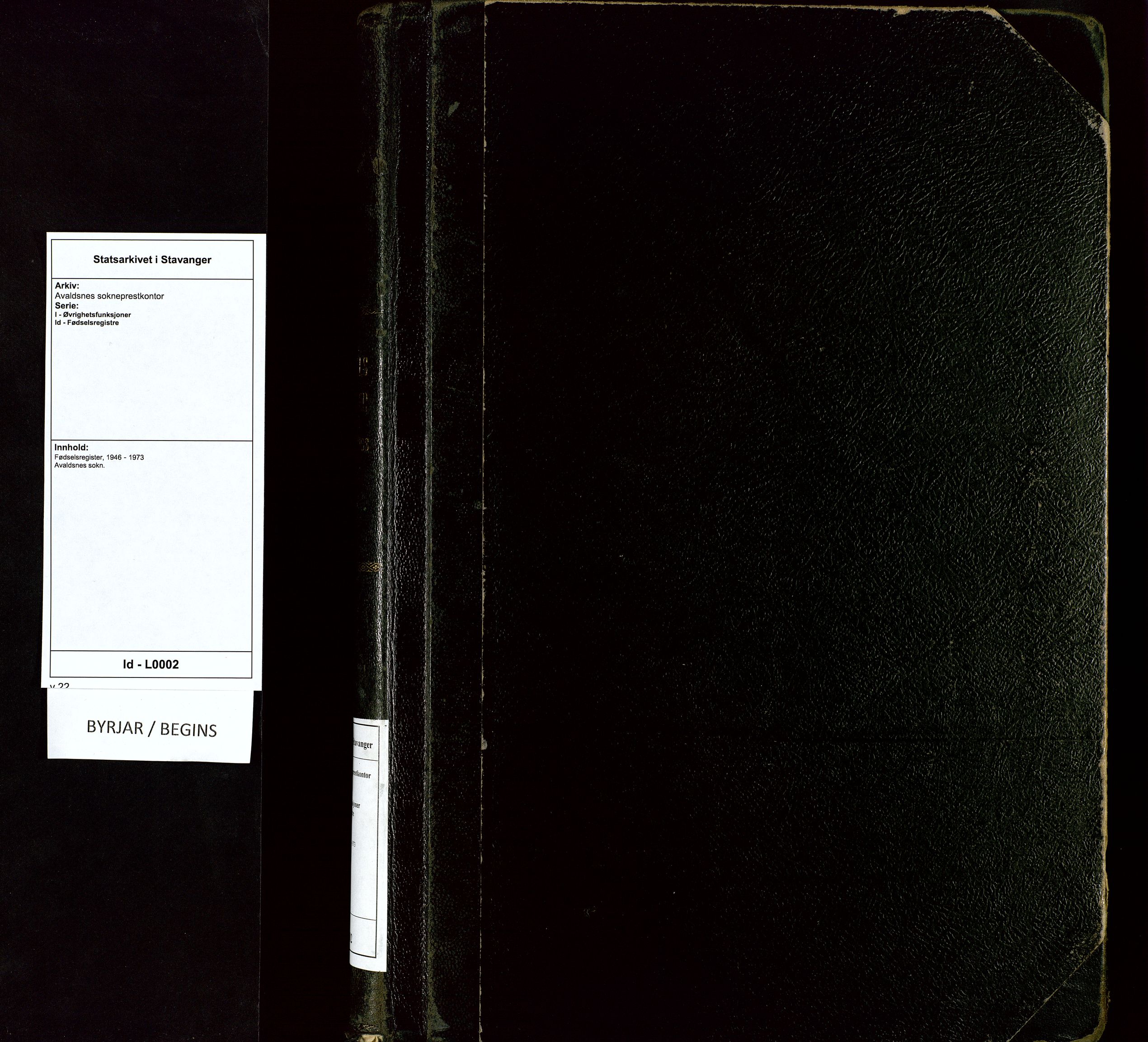 Avaldsnes sokneprestkontor, SAST/A -101851/I/Id/L0002: Fødselsregister nr. 2, 1946-1973
