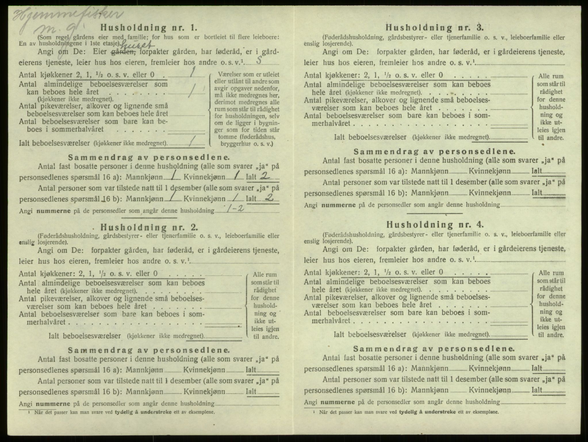 SAB, Folketelling 1920 for 1441 Selje herred, 1920, s. 934