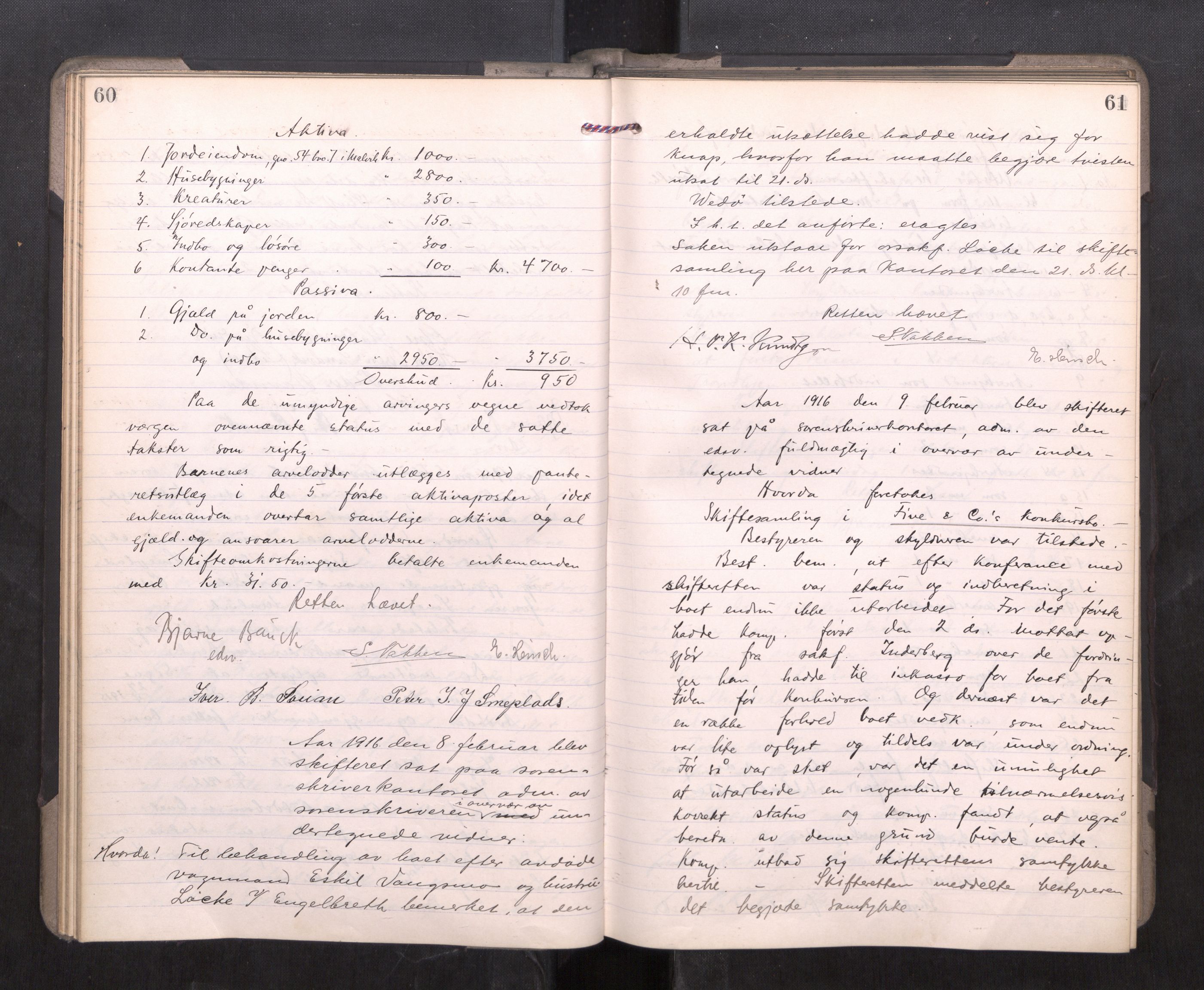 Strinda og Selbu sorenskriveri, AV/SAT-A-0015/3/3B/L0012: Skifteforhandlingsprot. 12, 1915-1919, s. 60-61