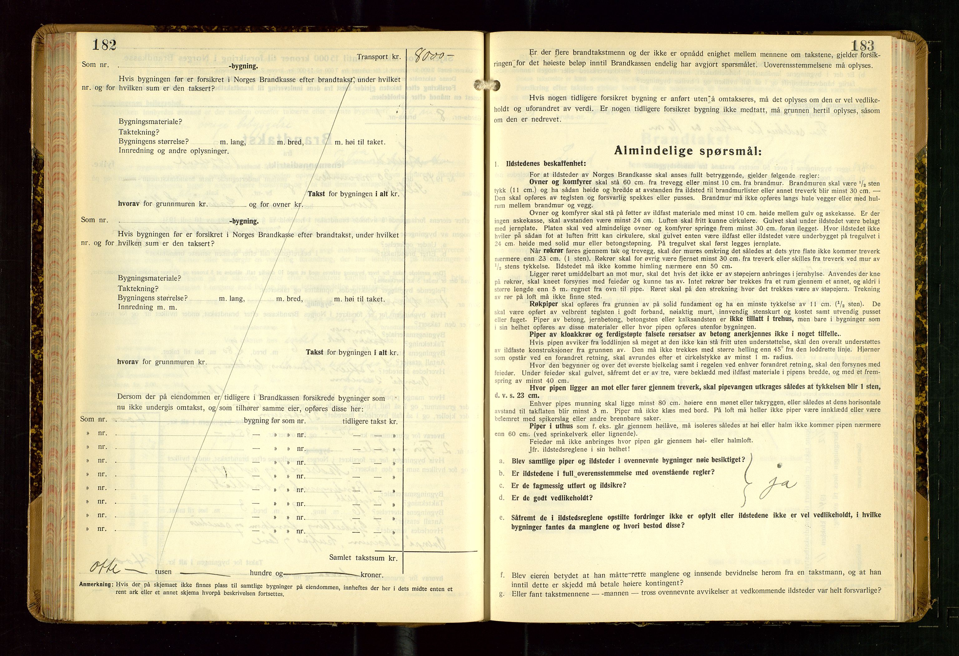 Lund lensmannskontor, AV/SAST-A-100303/Gob/L0006: "Brandtakstprotokoll", 1938-1951, s. 182-183