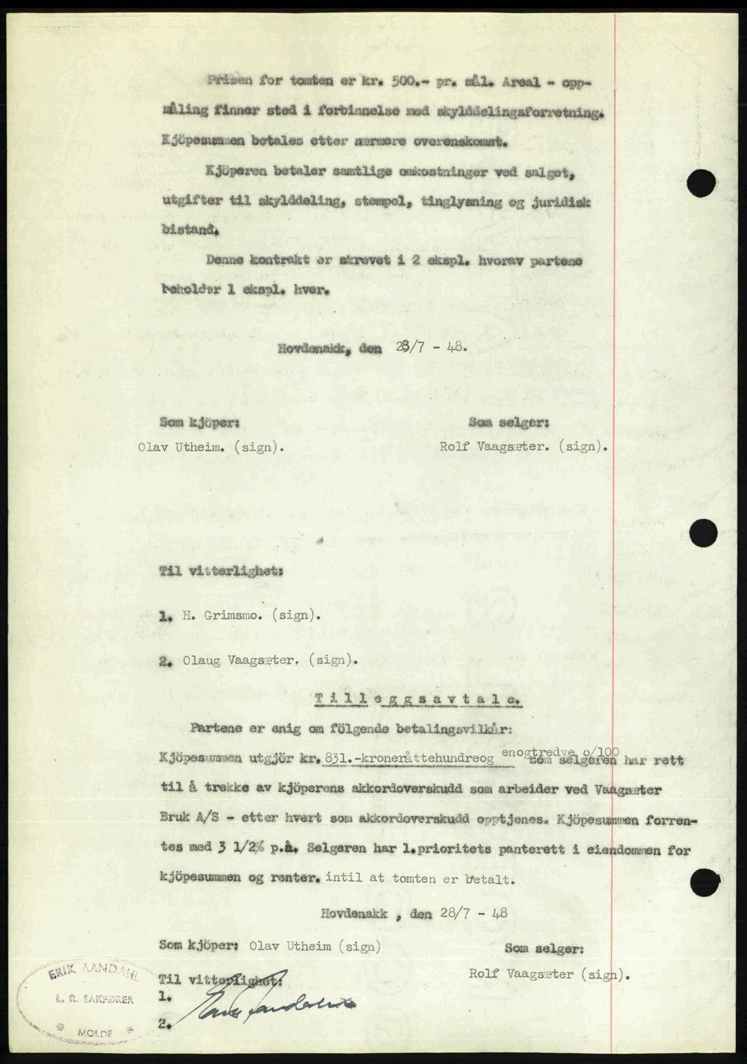 Romsdal sorenskriveri, AV/SAT-A-4149/1/2/2C: Pantebok nr. A27, 1948-1948, Dagboknr: 2170/1948