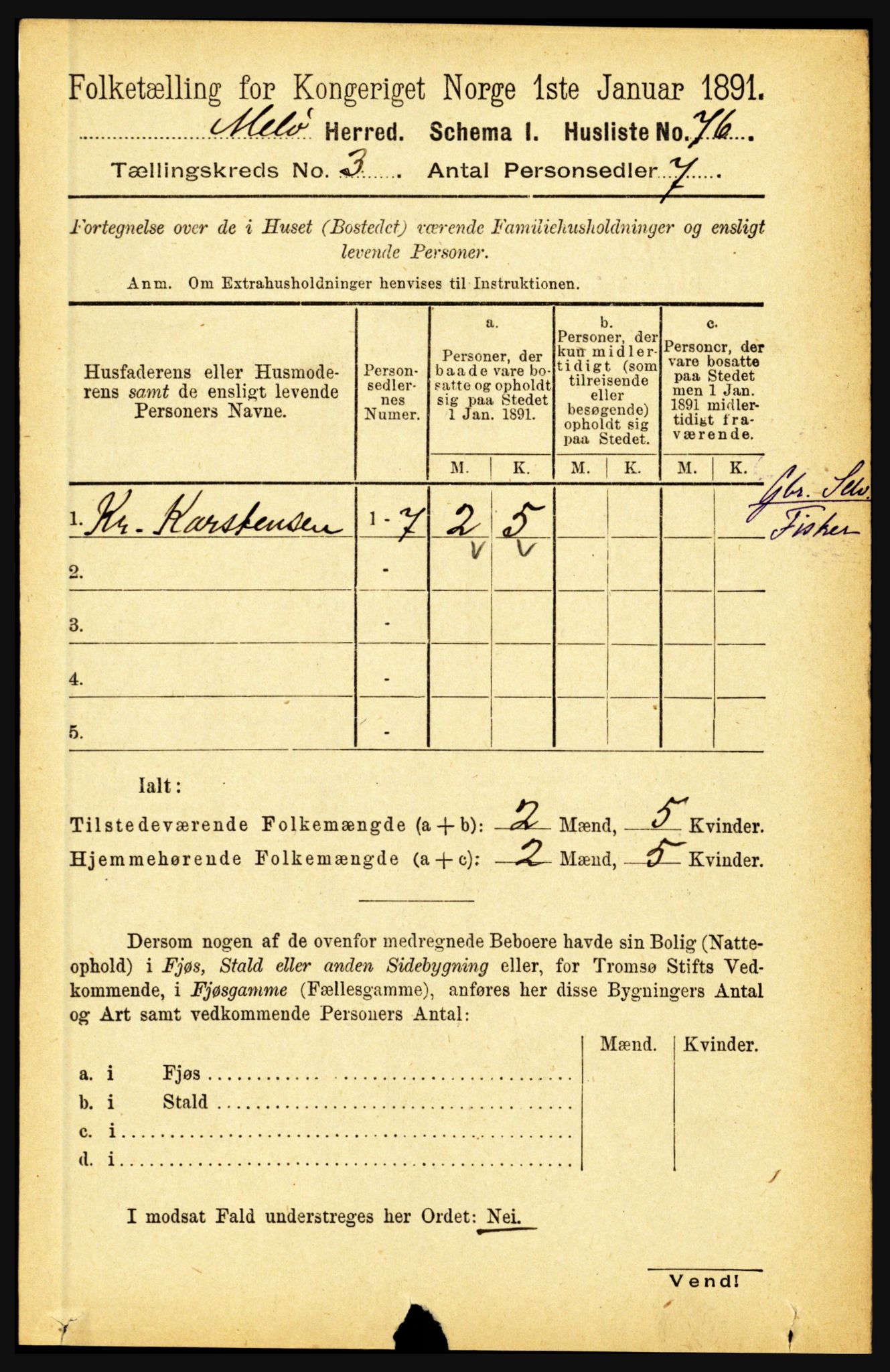 RA, Folketelling 1891 for 1837 Meløy herred, 1891, s. 921