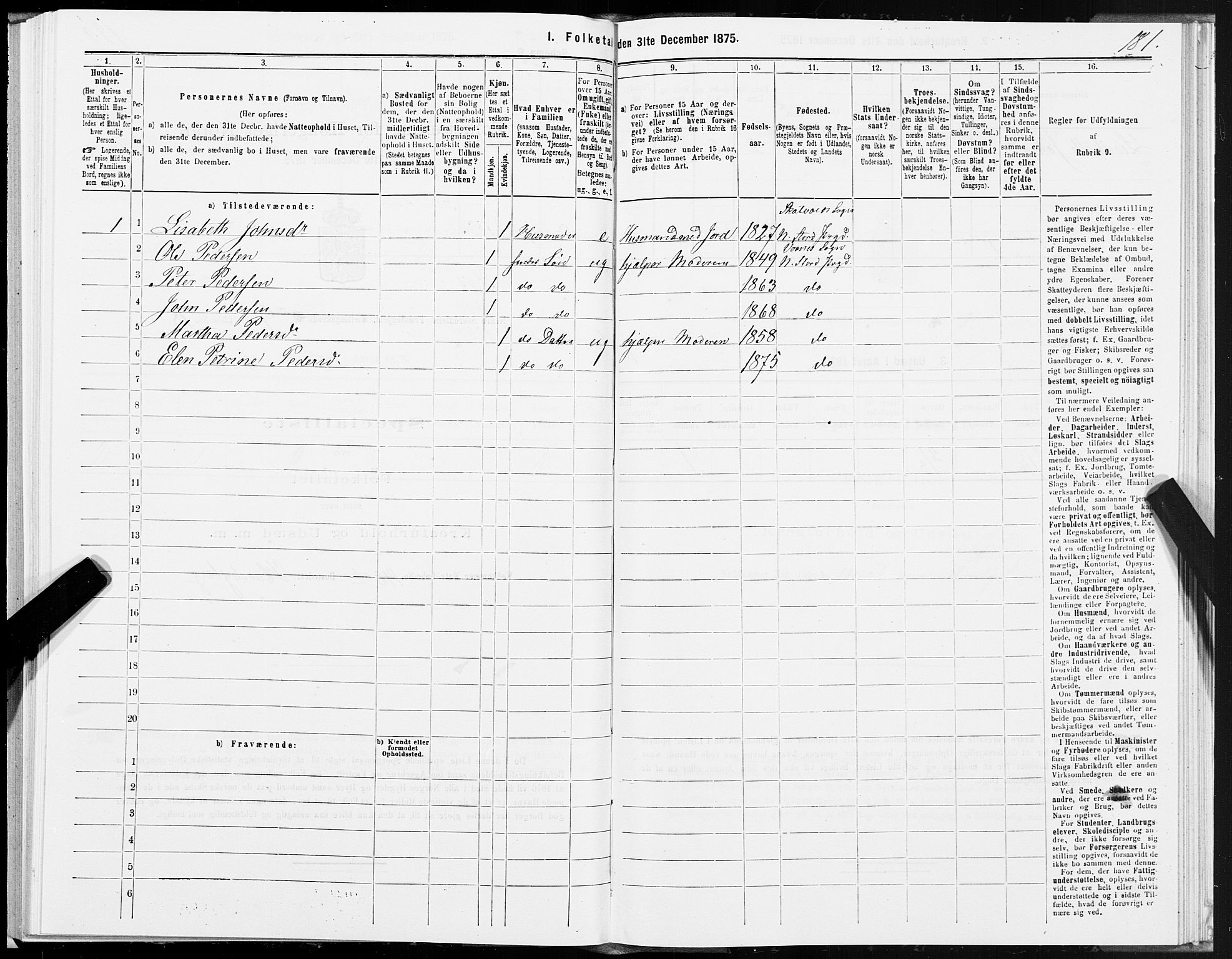 SAT, Folketelling 1875 for 1714P Nedre Stjørdal prestegjeld, 1875, s. 4181