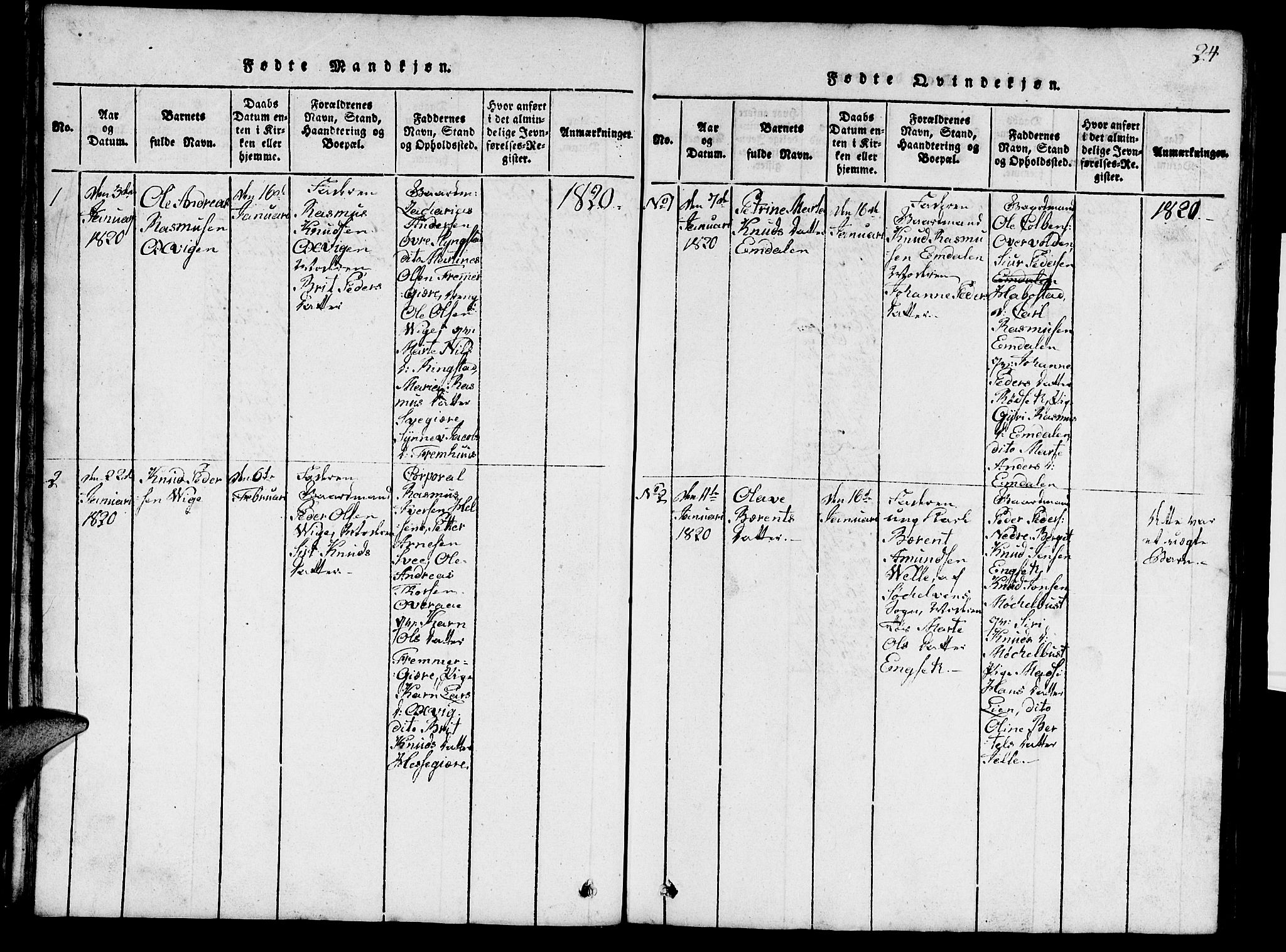 Ministerialprotokoller, klokkerbøker og fødselsregistre - Møre og Romsdal, SAT/A-1454/520/L0289: Klokkerbok nr. 520C01, 1817-1837, s. 24