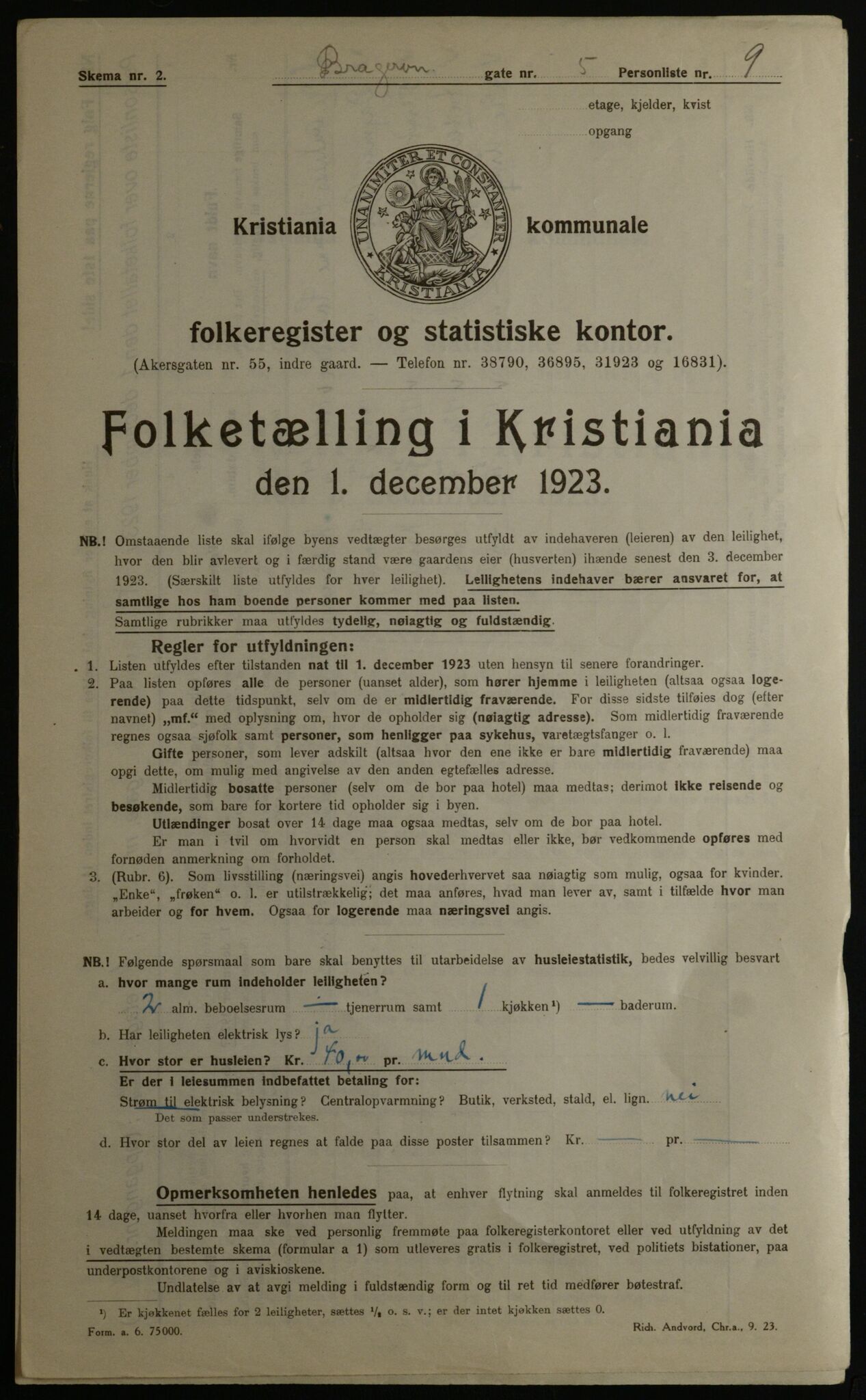 OBA, Kommunal folketelling 1.12.1923 for Kristiania, 1923, s. 9204